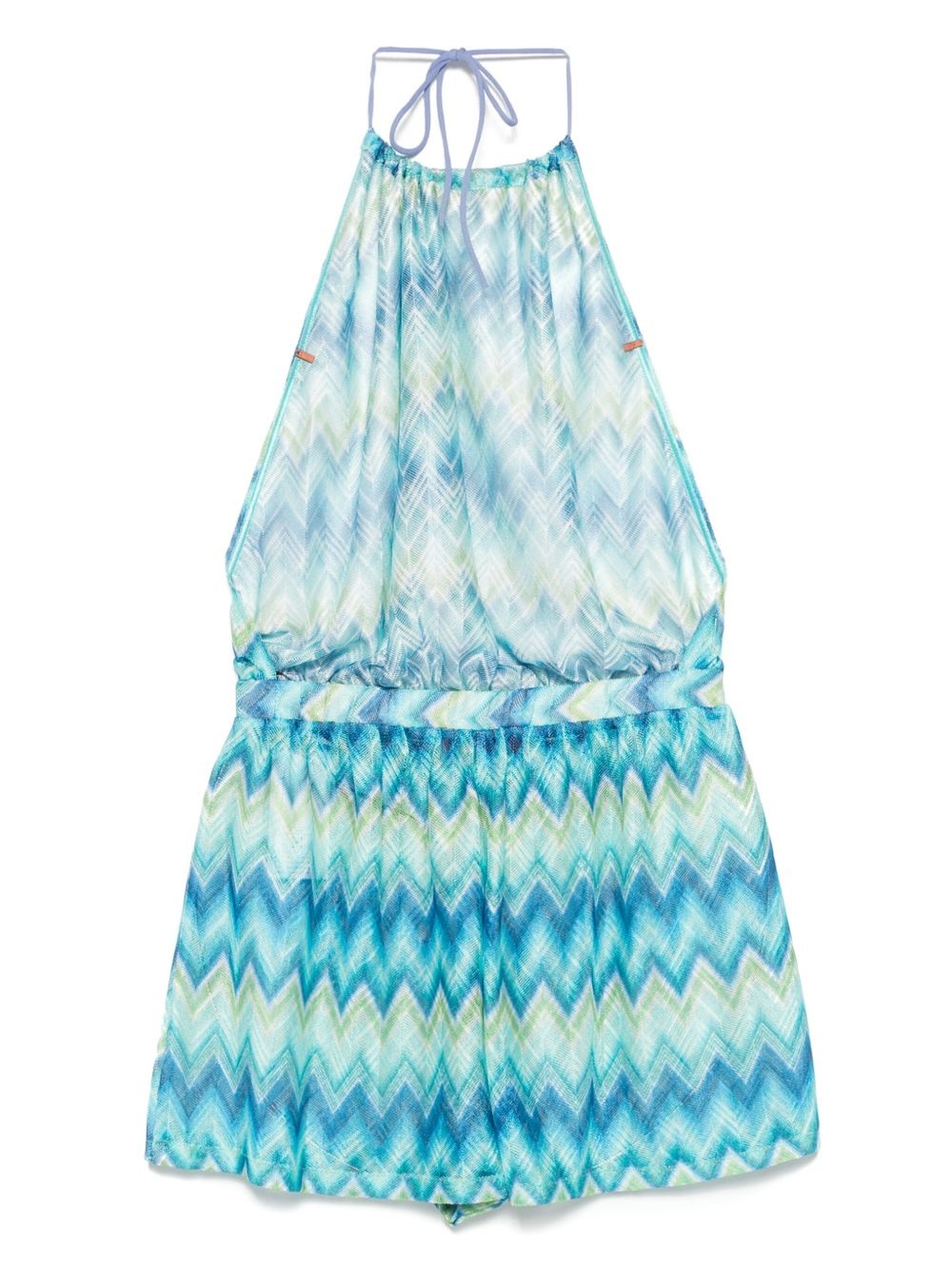 zigzag-woven playsuit - 2