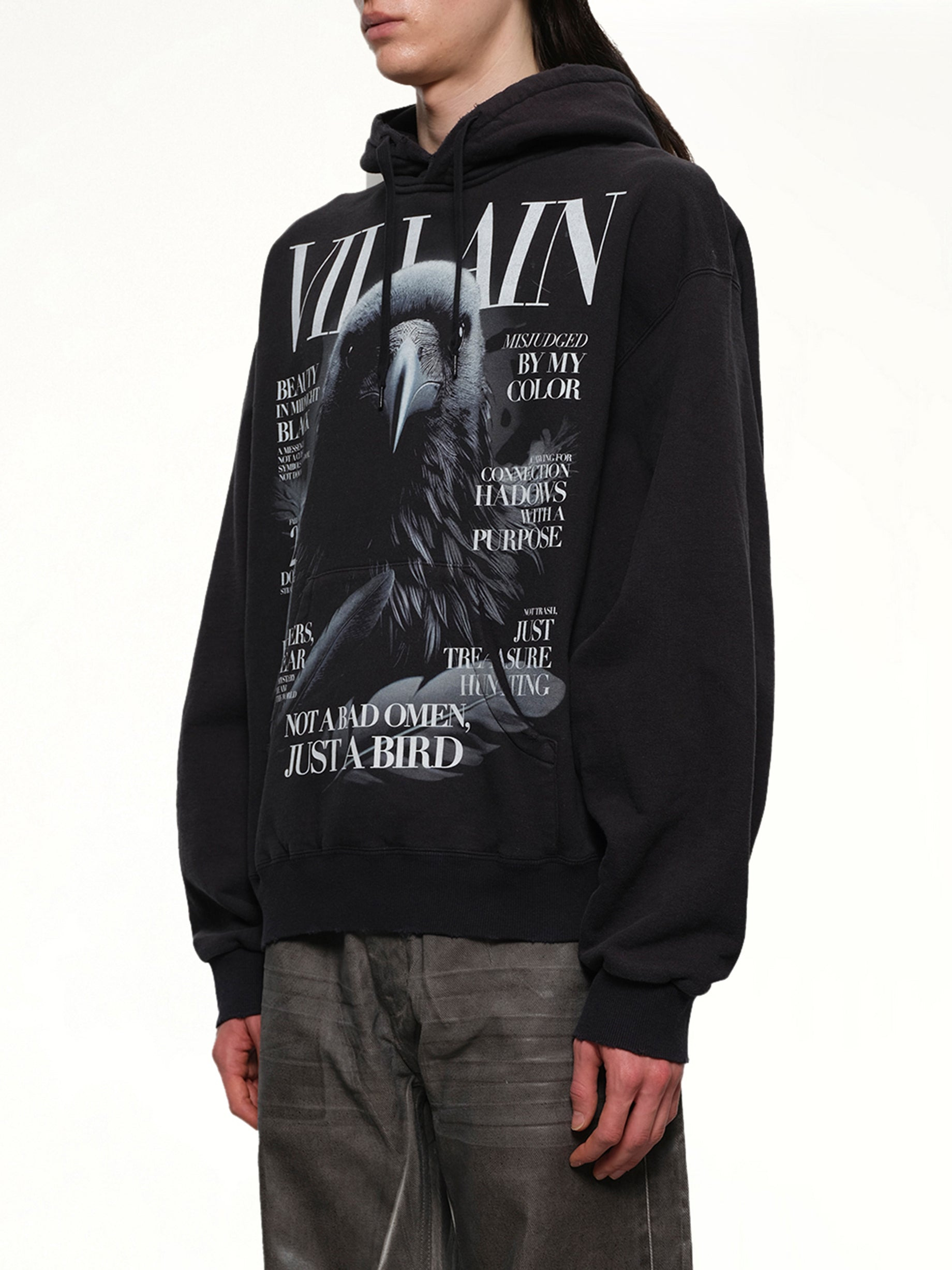Villain Cover Print Hoodie in Black - 3
