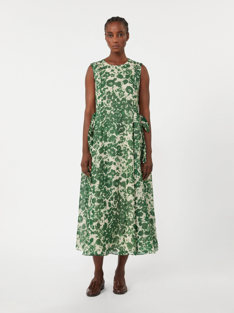 ALIBI Printed ramie canvas dress - GREEN 3
