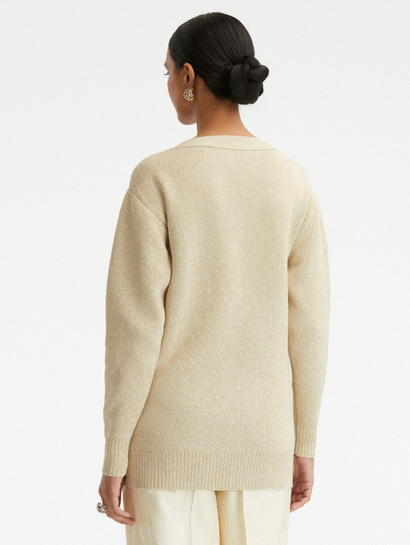 BUTTON FRONT EMBROIDERED LONG CARDIGAN 4