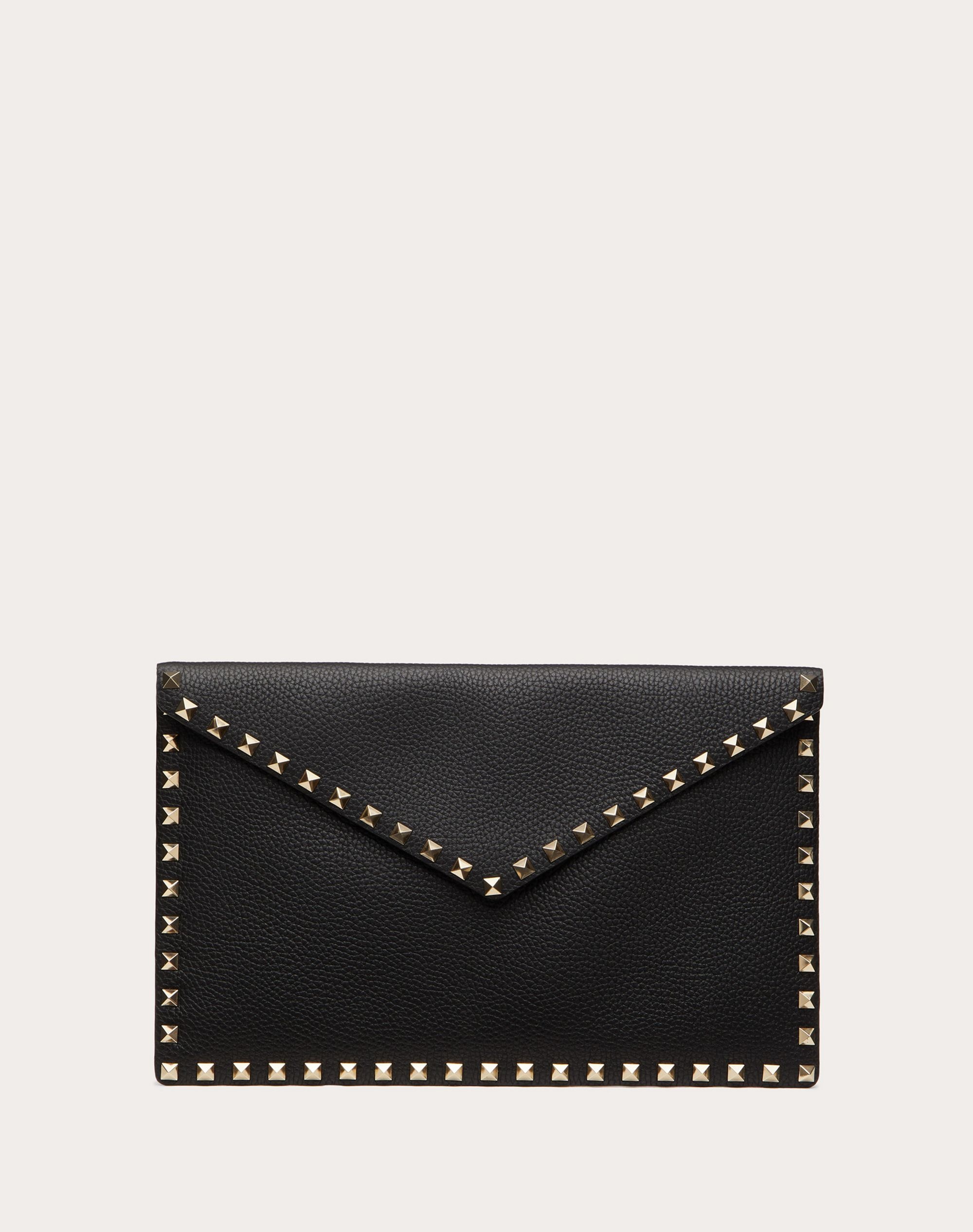 ROCKSTUD GRAINY CALFSKIN ENVELOPE POUCH - 1