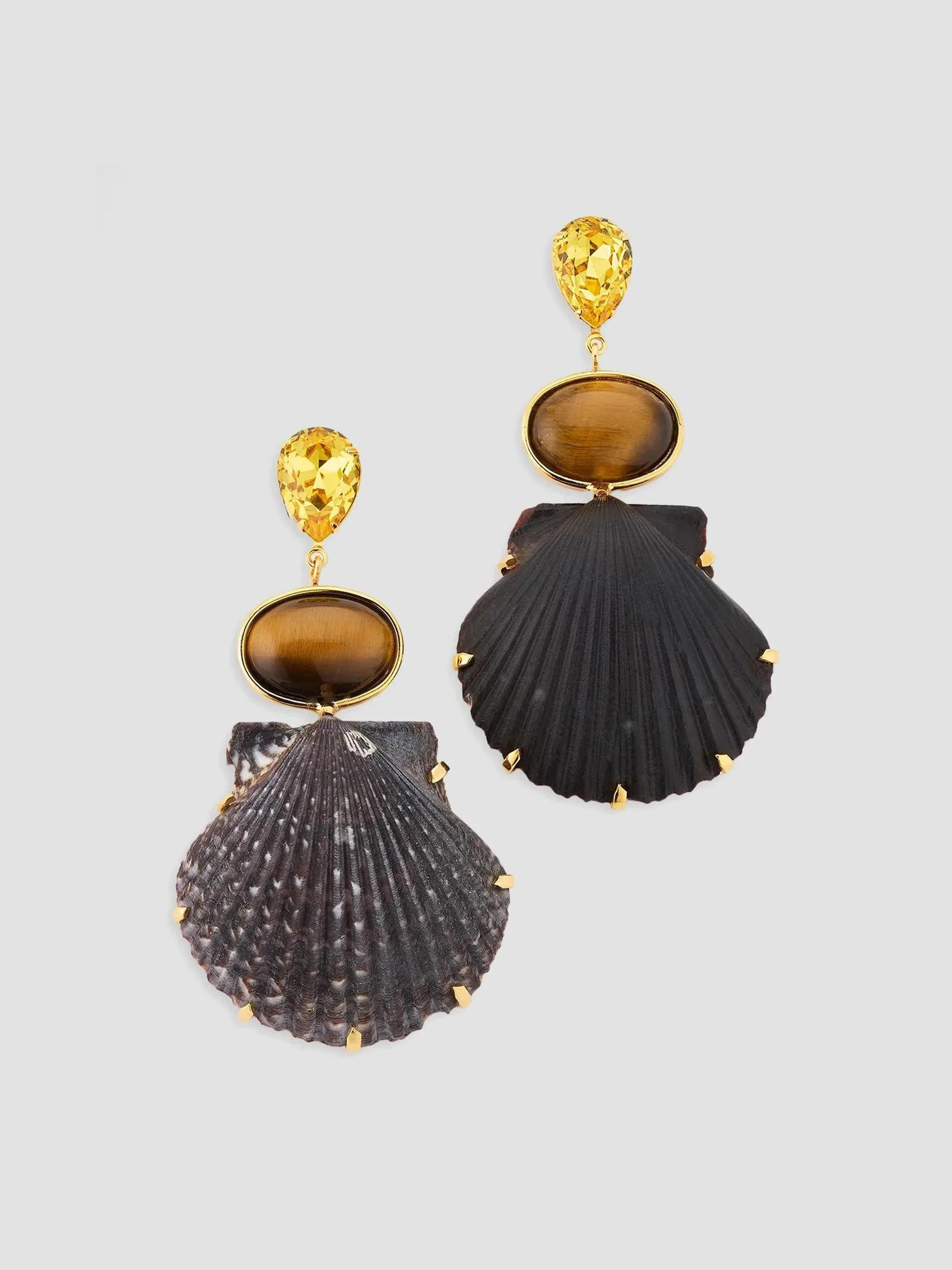 Women's Augustine 18K-Gold-Plated & Mixed-Media Drop Earrings - Tiger Eye - 1