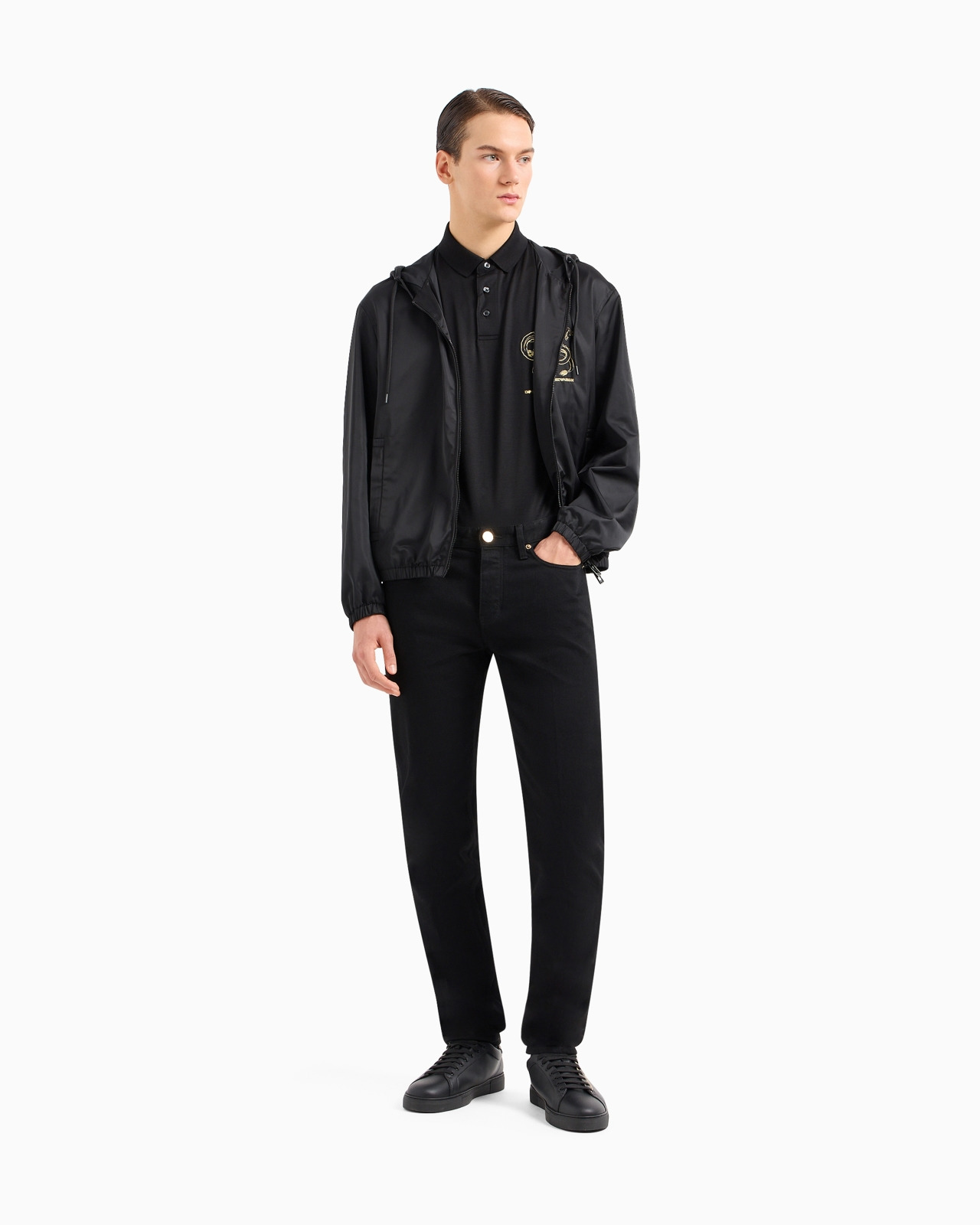 J75 Slim-fit stretch denim jeans with gold details - 2