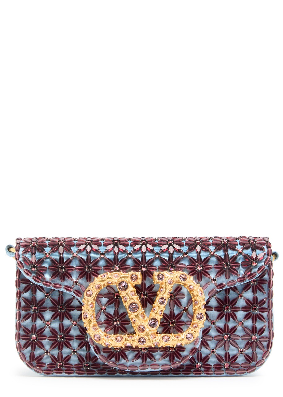Valentino Locò Small Floral-embellished Moiré Shoulder bag - 1