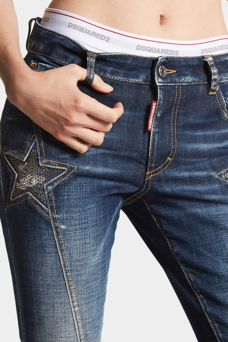 DIAMOND SUPER STAR WASH MEDIUM WAIST FLARE JEANS 5