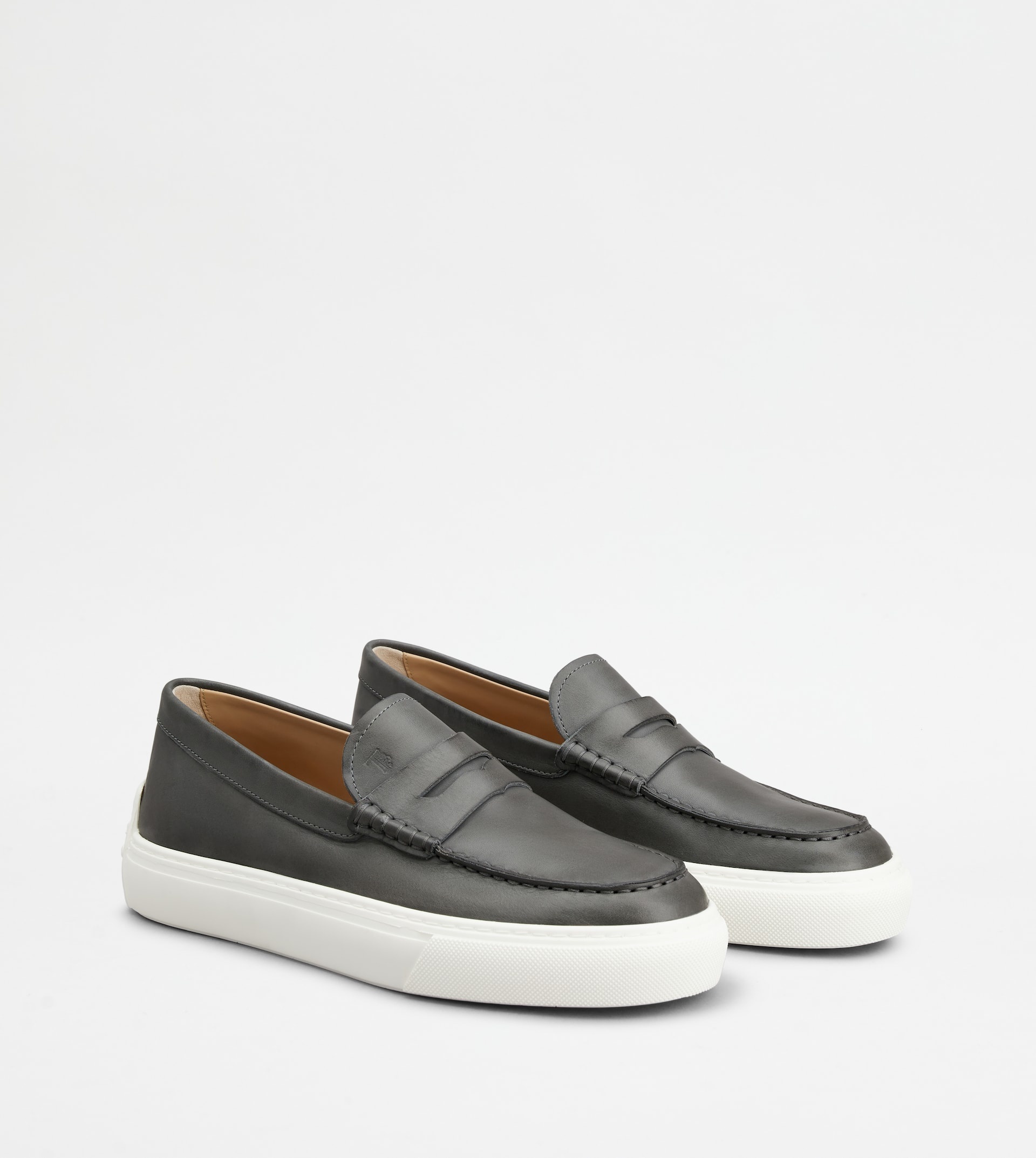 LOAFERS IN LEATHER - GREY - 3