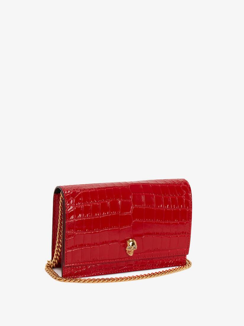 Women's Small Skull Bag in Deep Red - 2