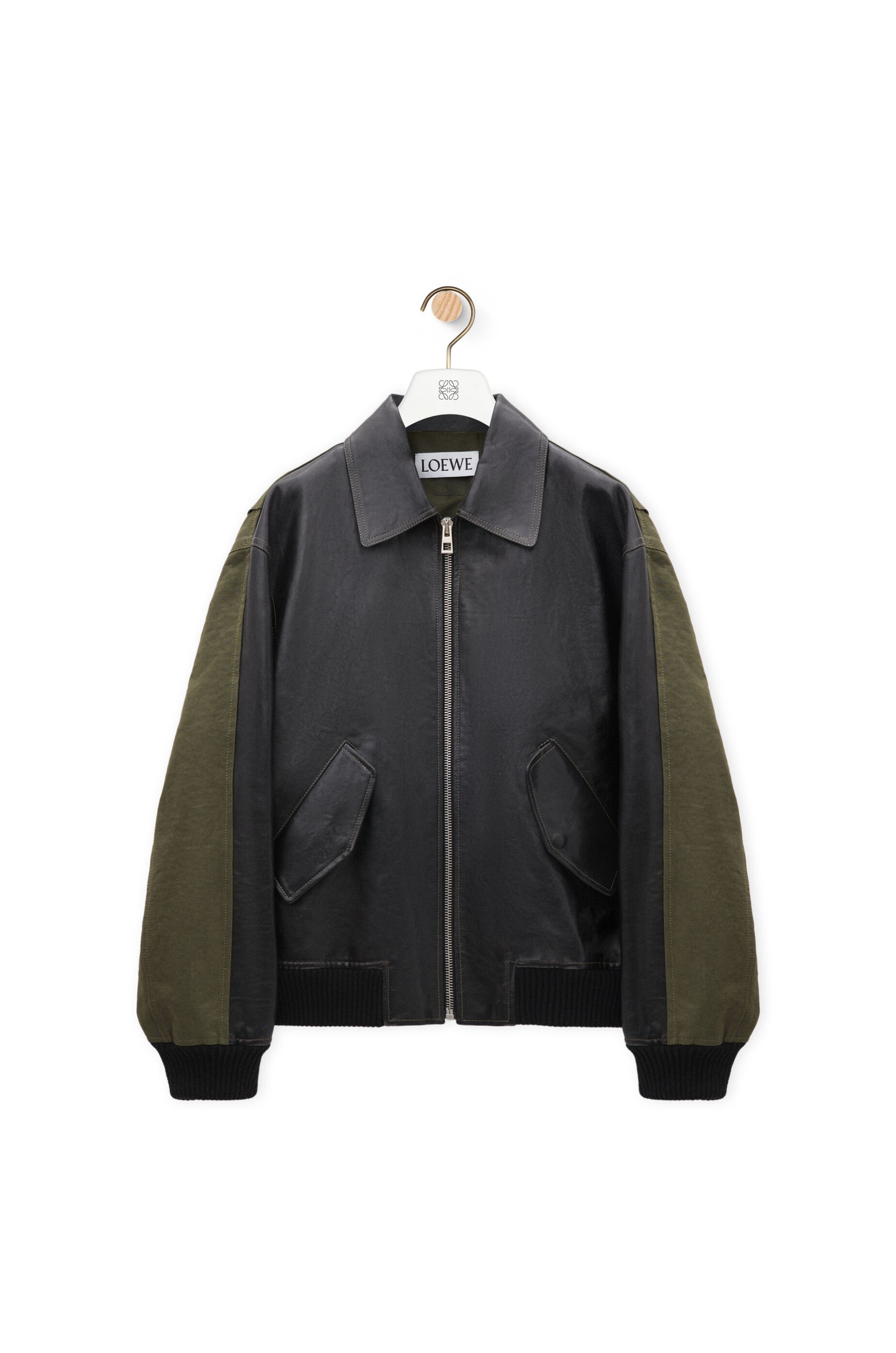 Hybrid bomber jacket in nappa calfskin and cotton - 1