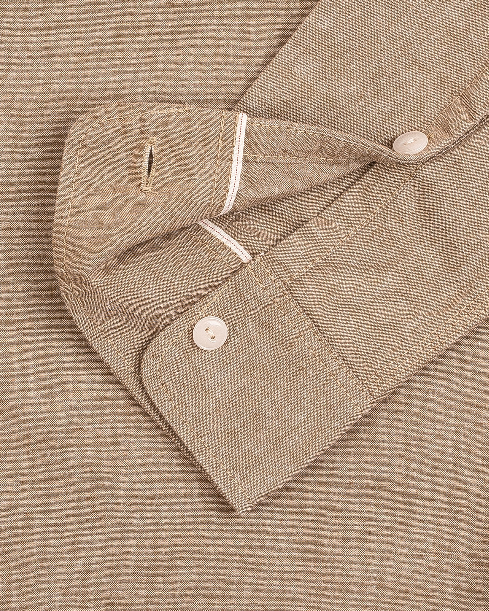 IHSH-344-KHA 10oz Selvedge Chambray Work Shirt - Khaki - 11