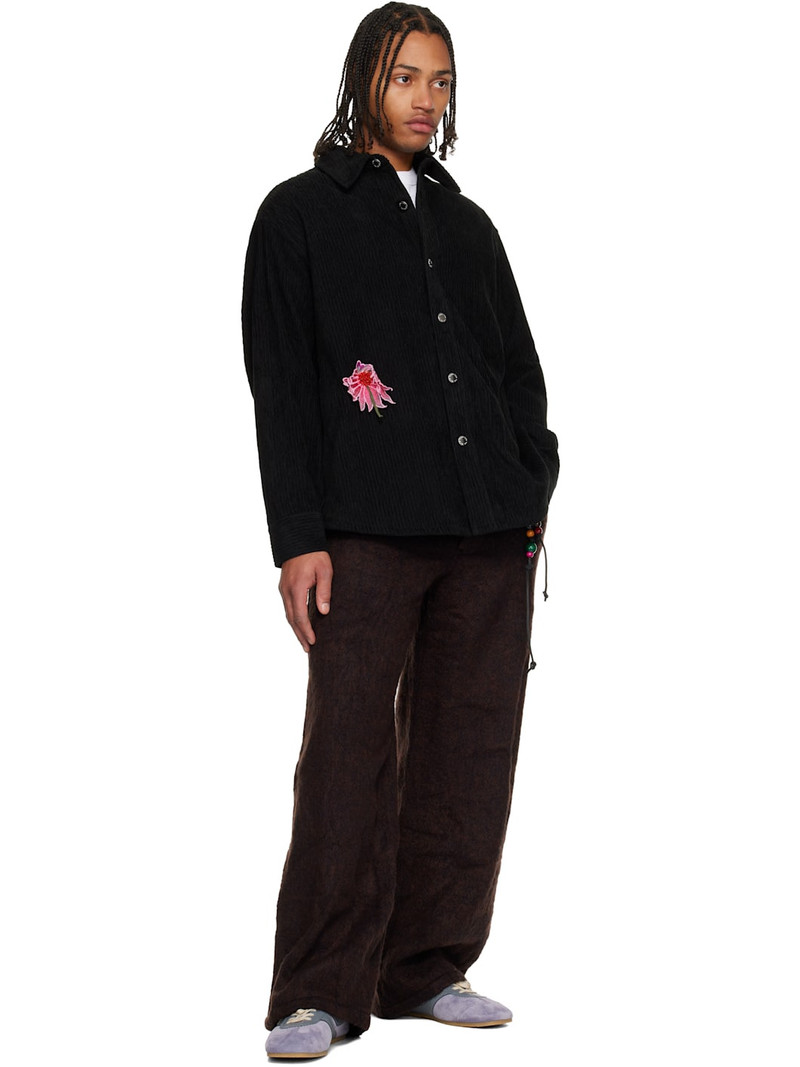 Song for the Mute Black 'Flower' Overshirt outlook