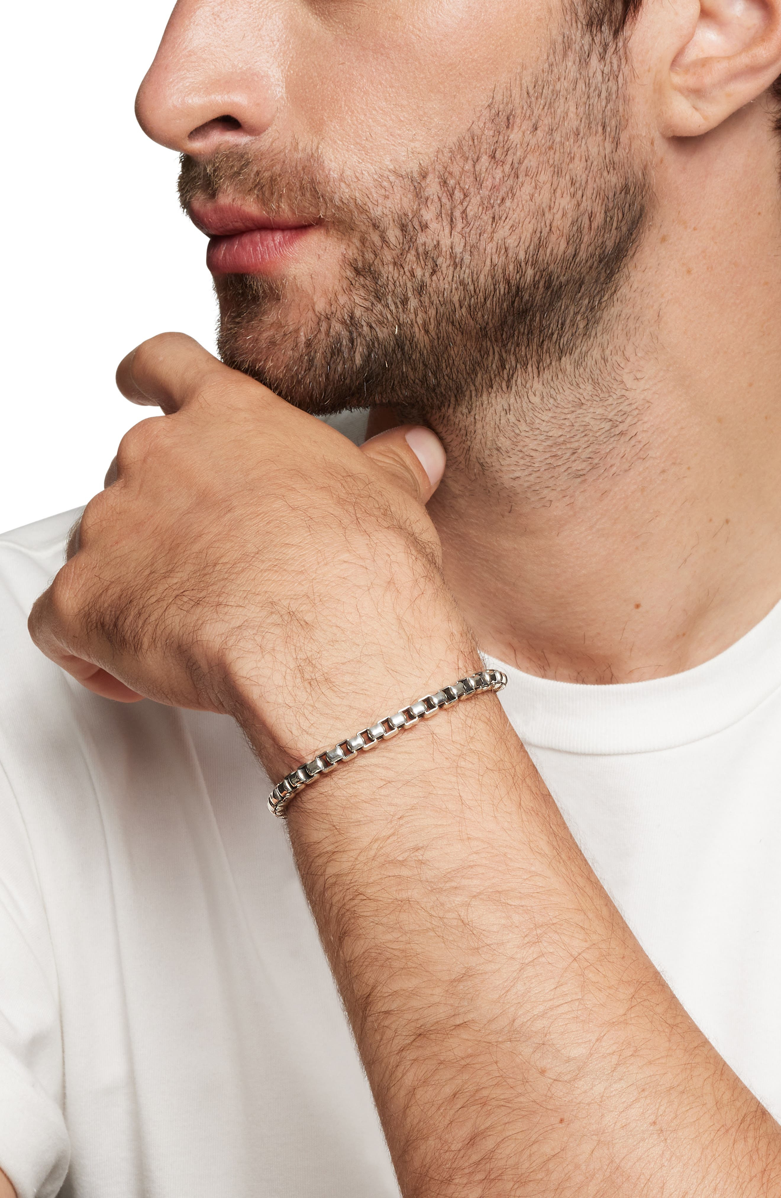 David Yurman Men's Large Box Chain Link Bracelet, 5mm in Silver at Nordstrom - 3