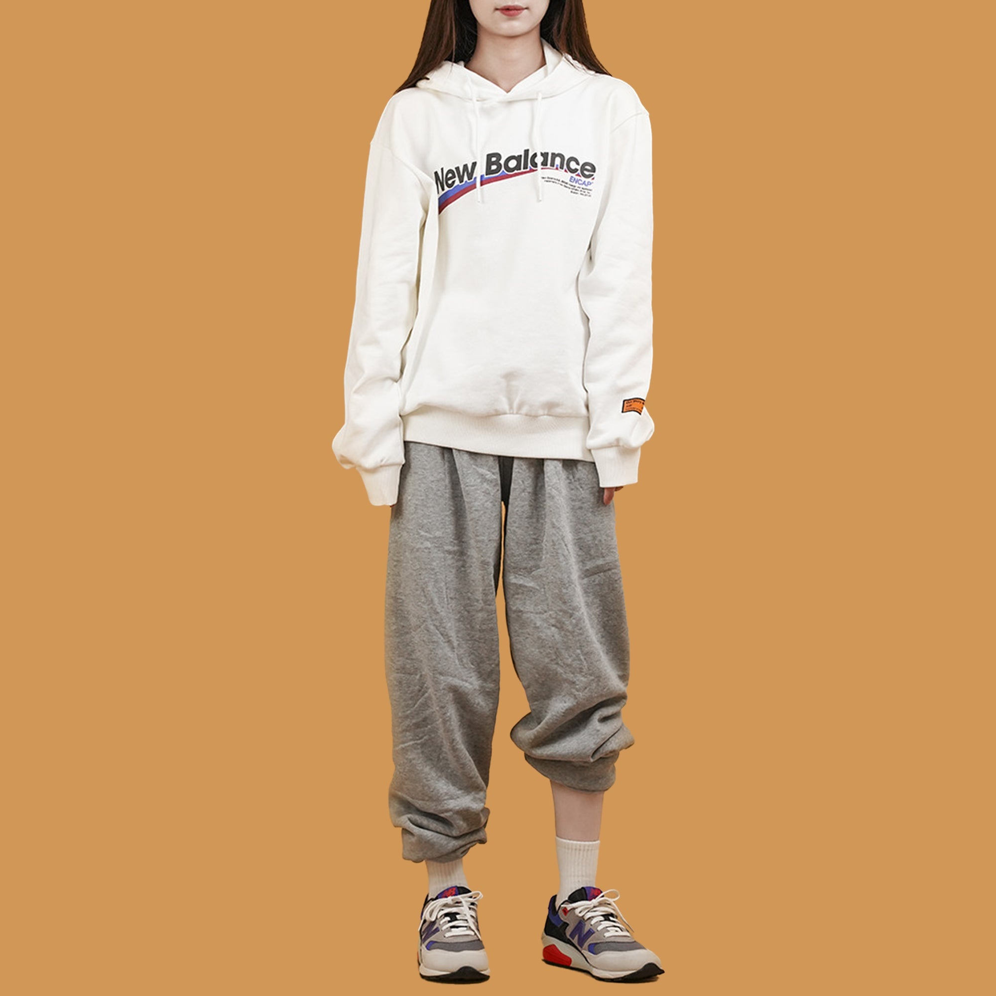 New Balance hooded Casual Pullover Couple Style White NCA34013-IV - 2