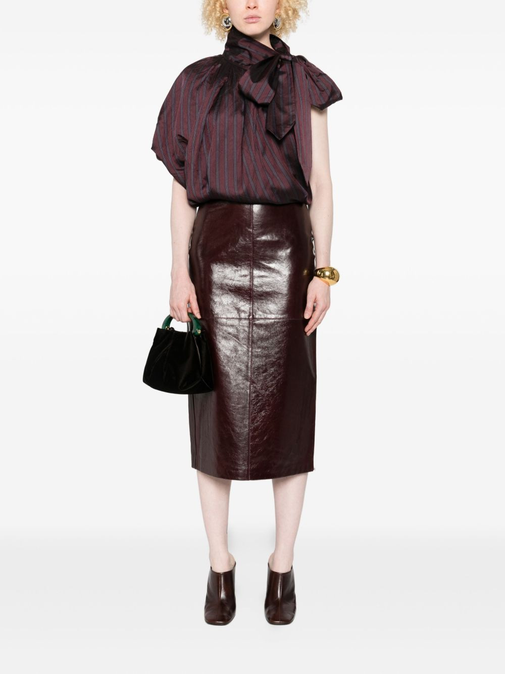 Afa leather panelled skirt - 2