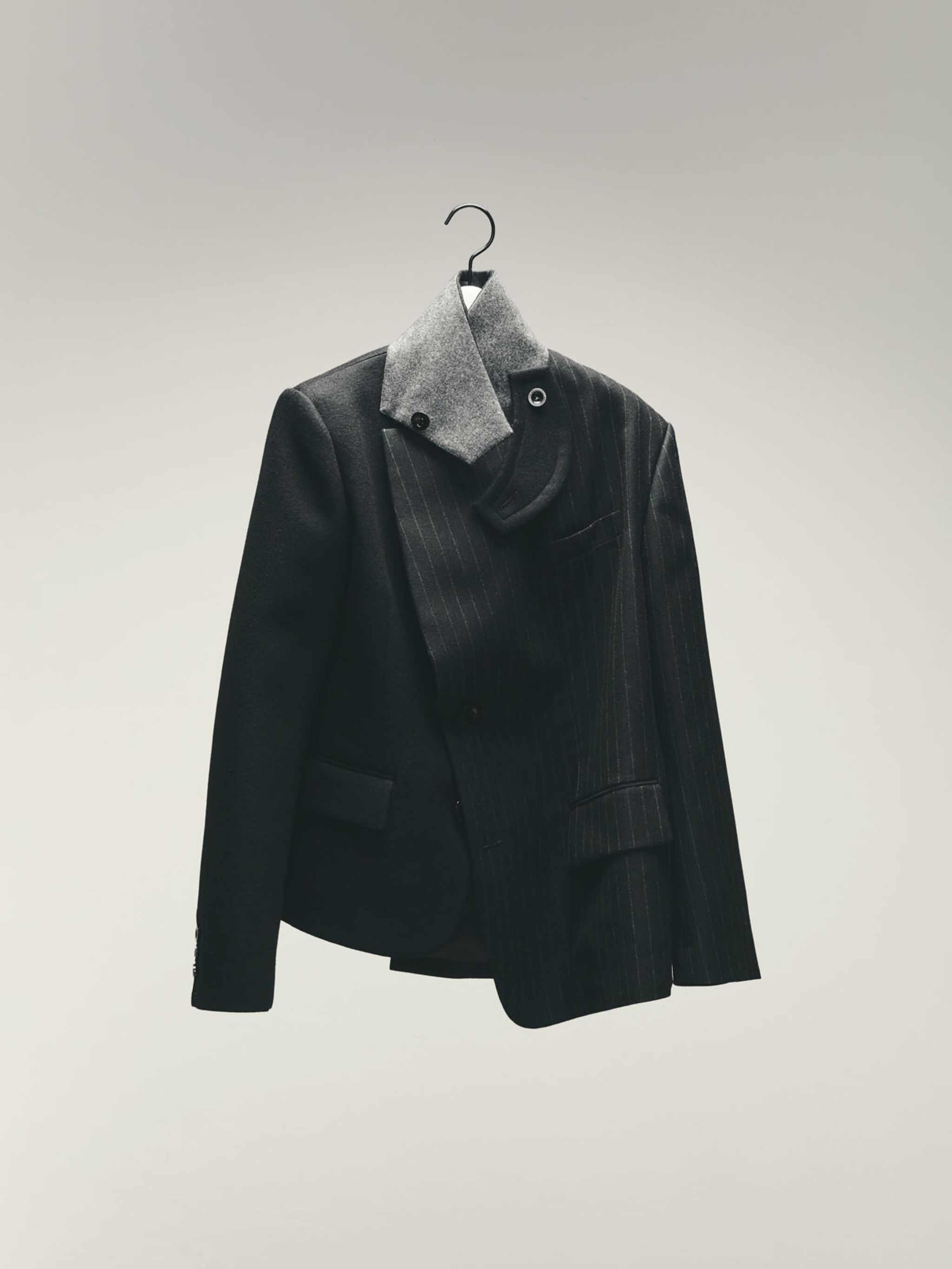 Chalk Stripe x Wool Melton Jacket - 2