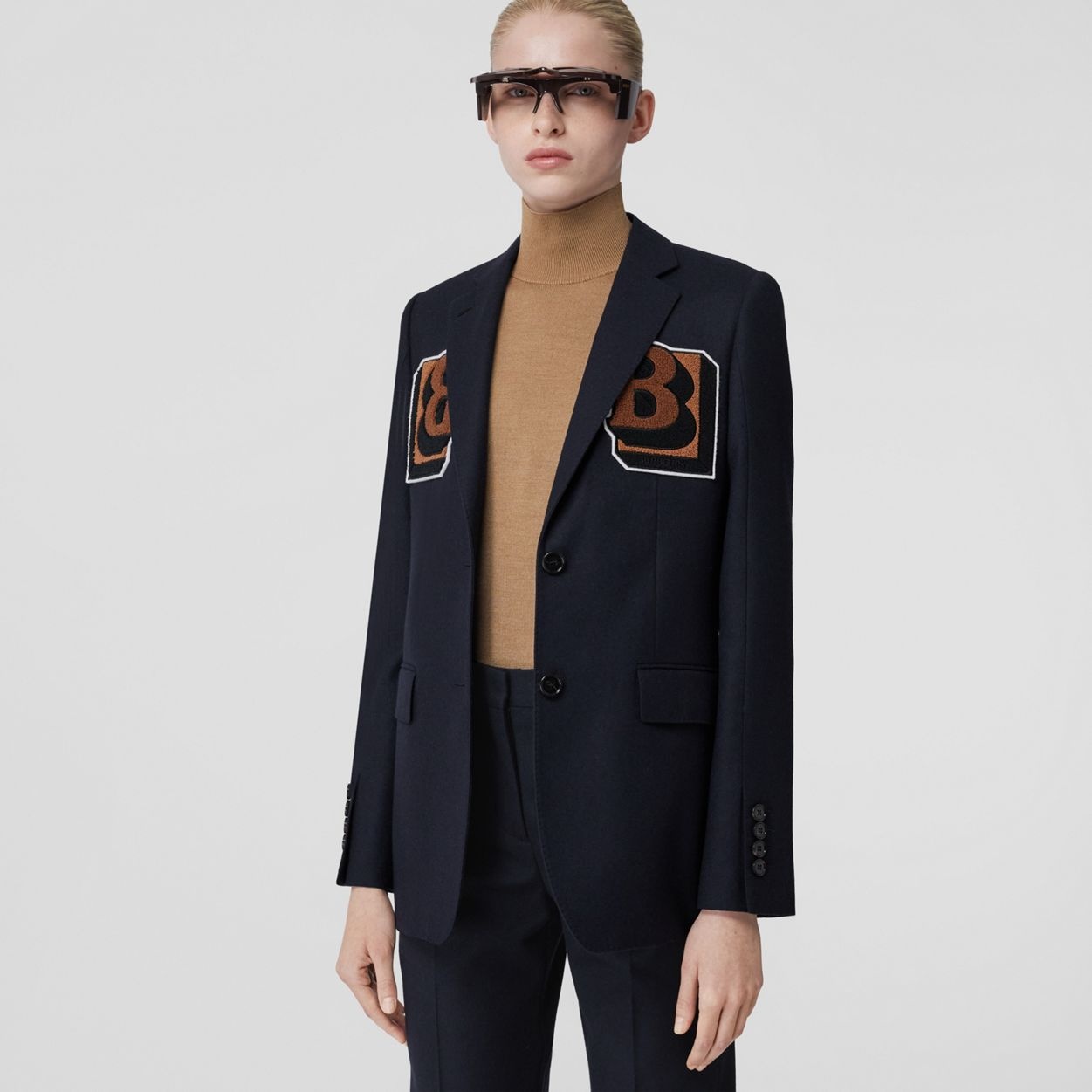 Letter Graphic Wool Tailored Jacket - 2