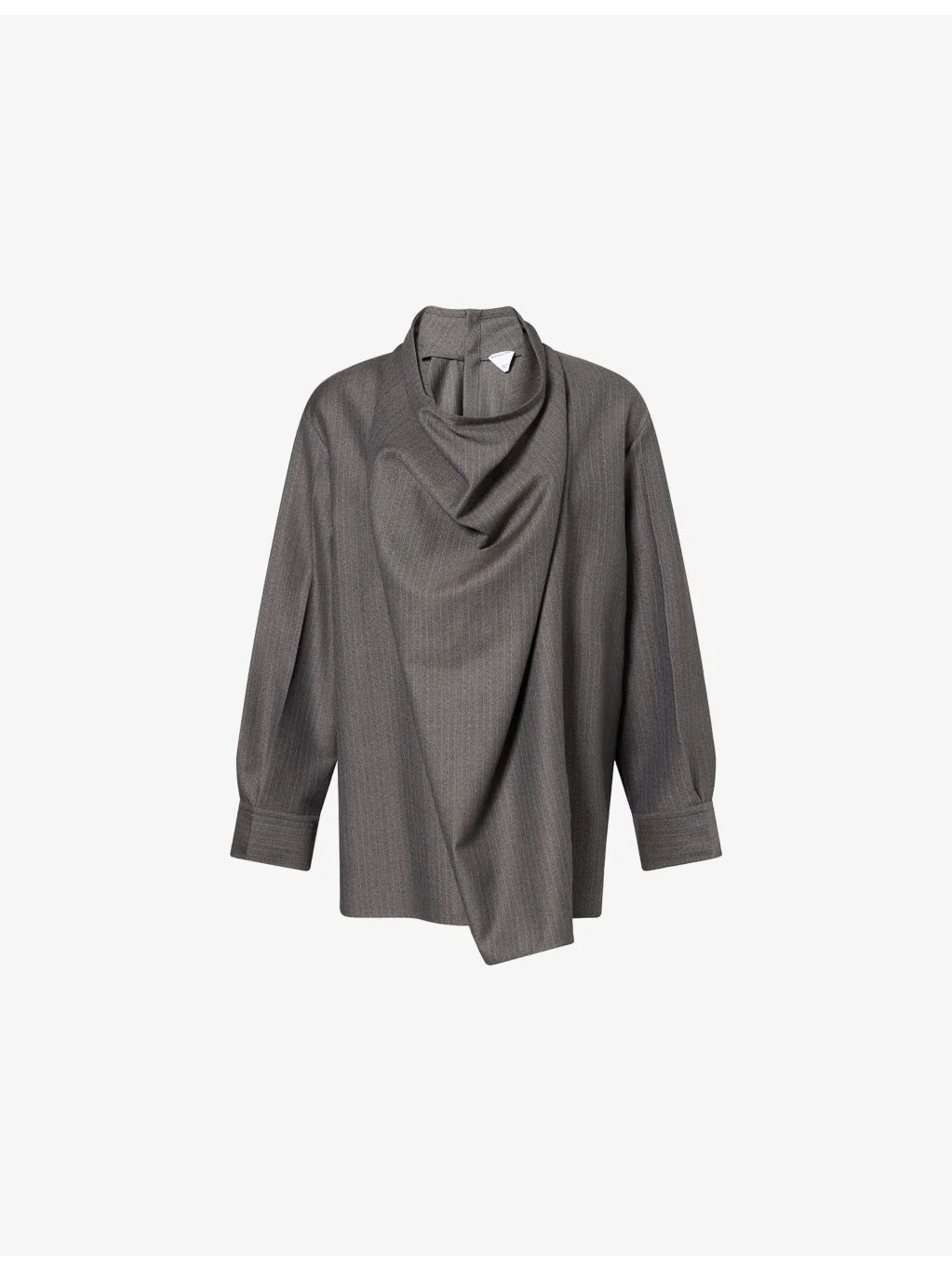 Draped Striped Wool Blouse - 1