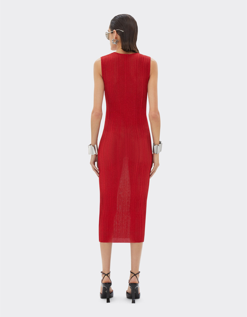 Sleeveless dress in viscose and lurex 4