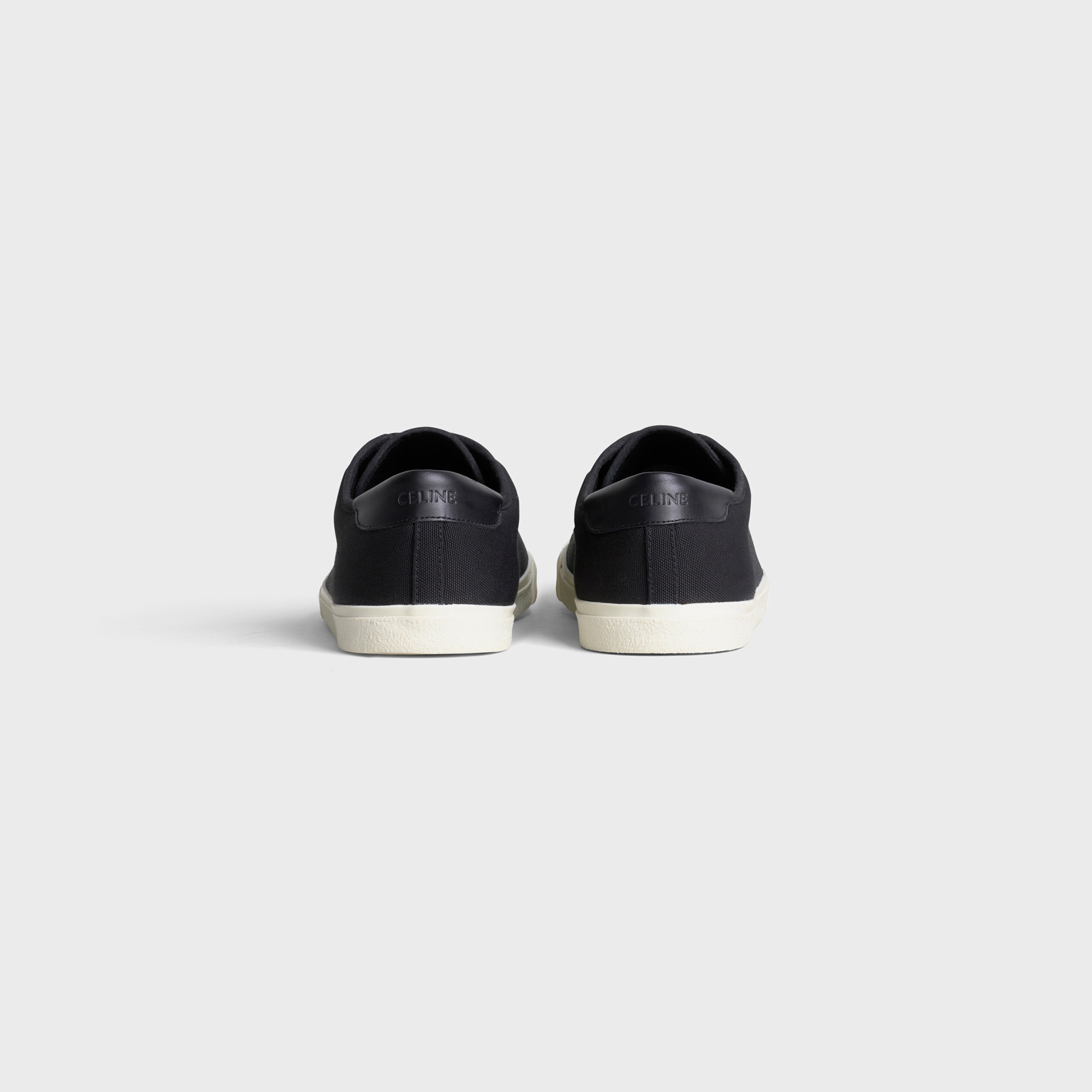 LOW LACE-UP SNEAKER CELINE BLANK IN CANVAS AND CALFSKIN - 3