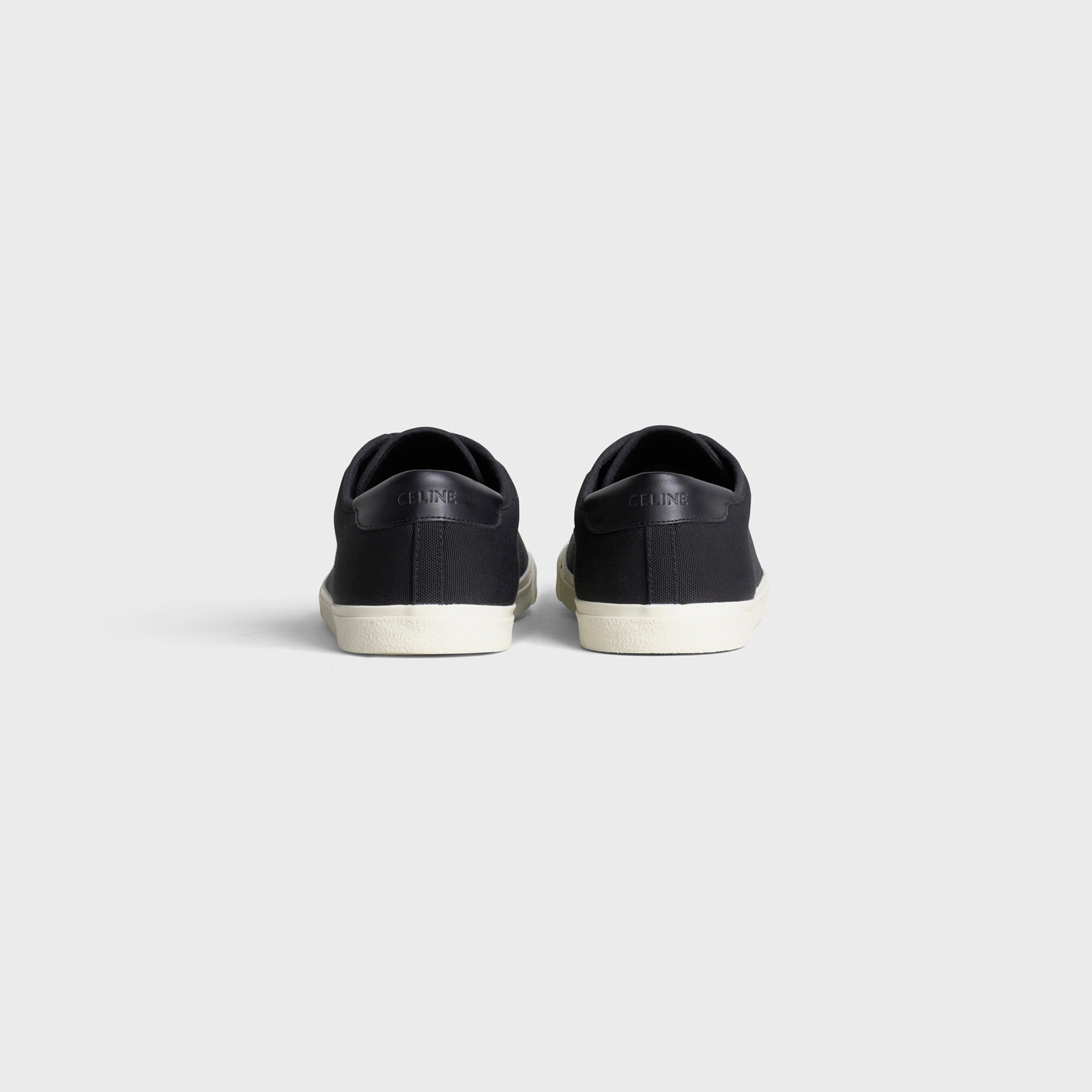LOW LACE-UP SNEAKER CELINE BLANK IN CANVAS AND CALFSKIN - 3