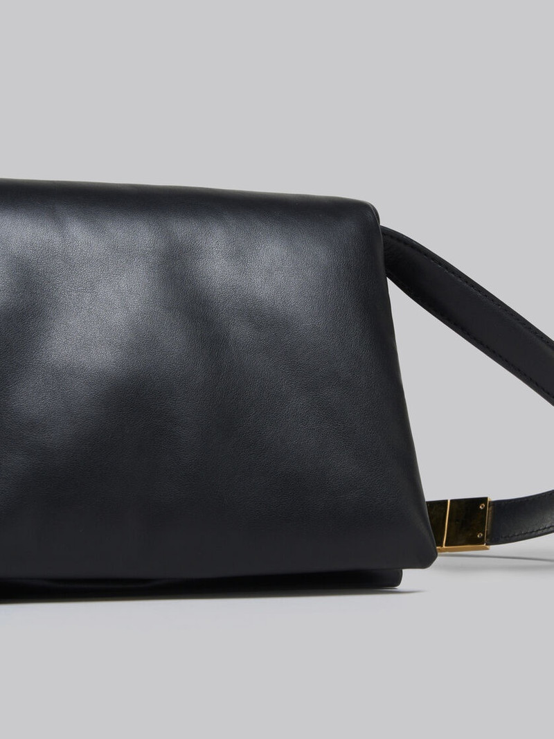 BLACK LEATHER PRISMA SHOULDER BAG 4