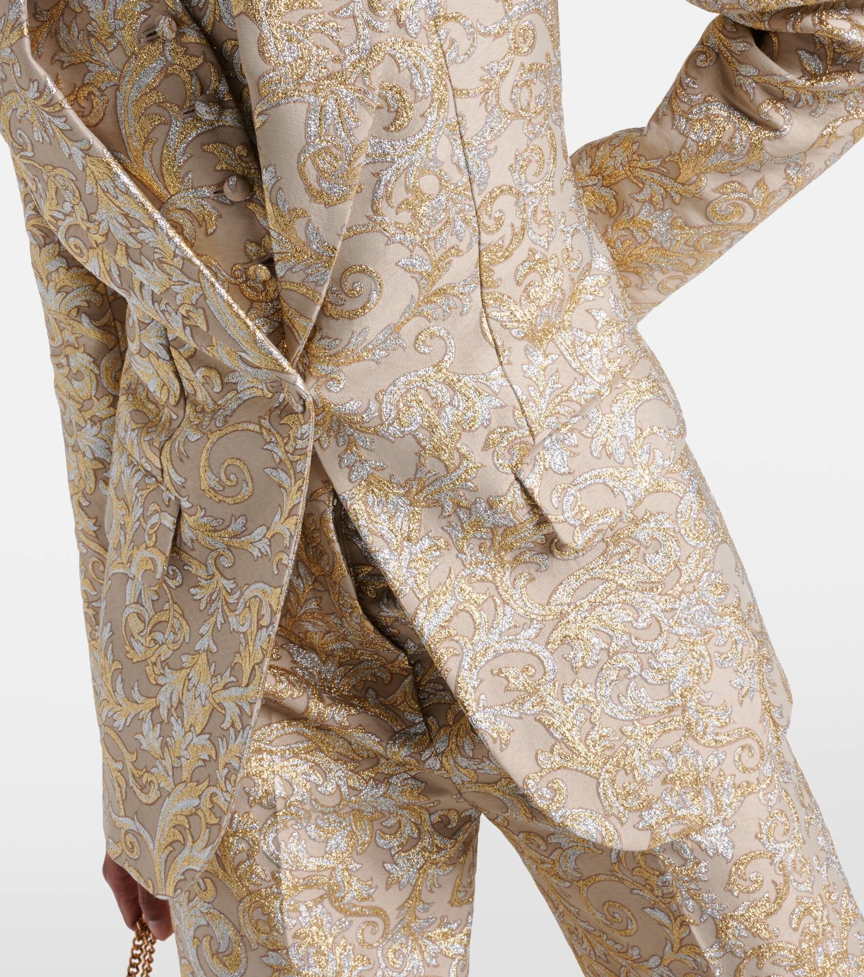 Single-breasted brocade blazer - 5