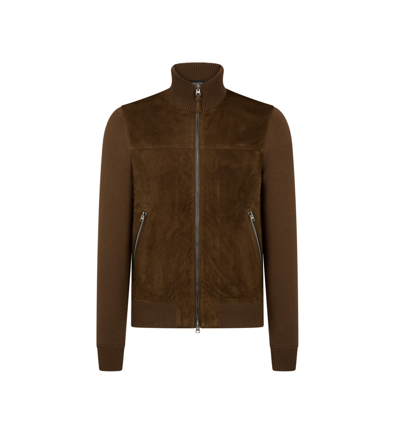 SUEDE FRONT WOOL ZIP THROUGH 1