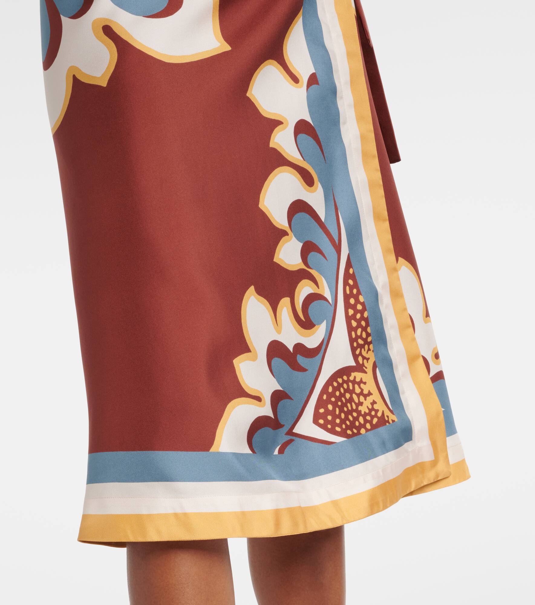 Printed silk wrap skirt - 5