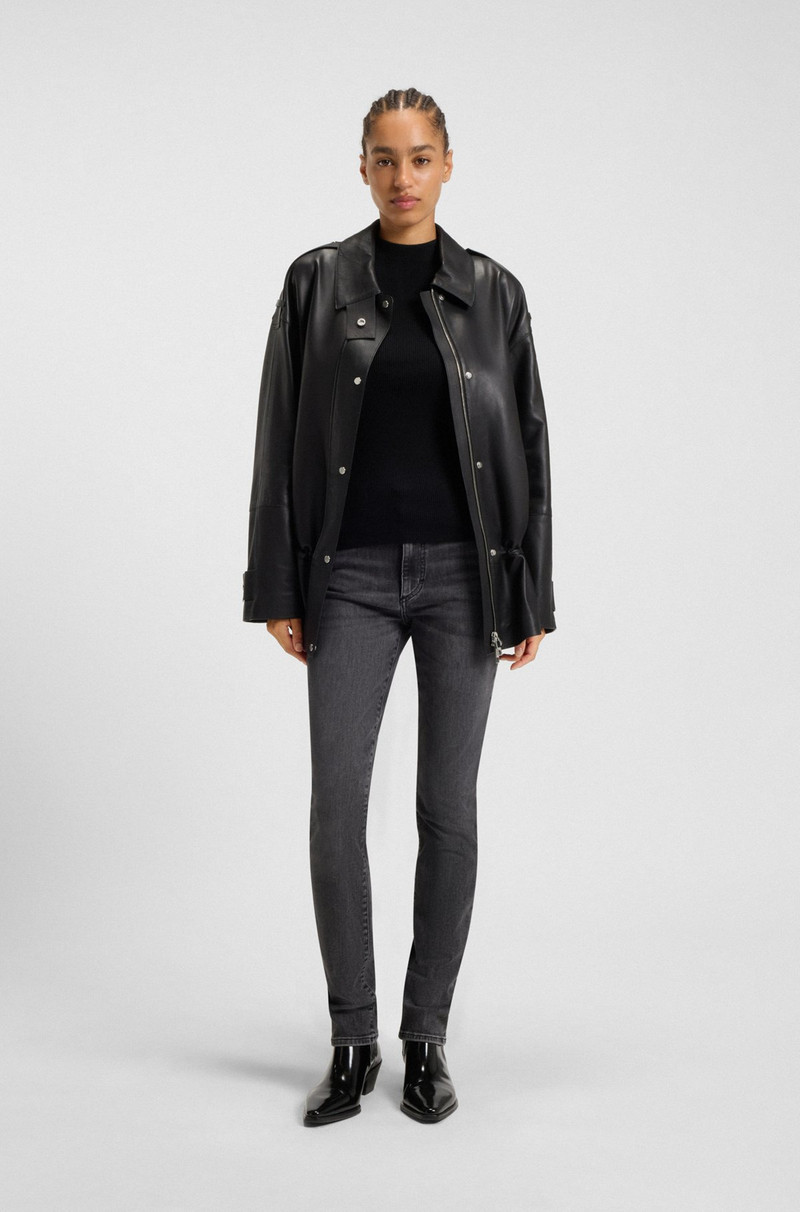 BOSS SLIM-FIT JEANS IN DARK-GRAY STRETCH DENIM outlook
