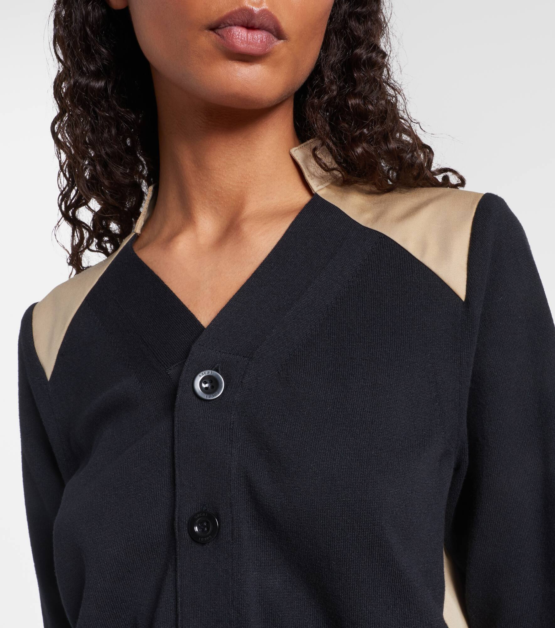 Cotton-blend gabardine cardigan - 4
