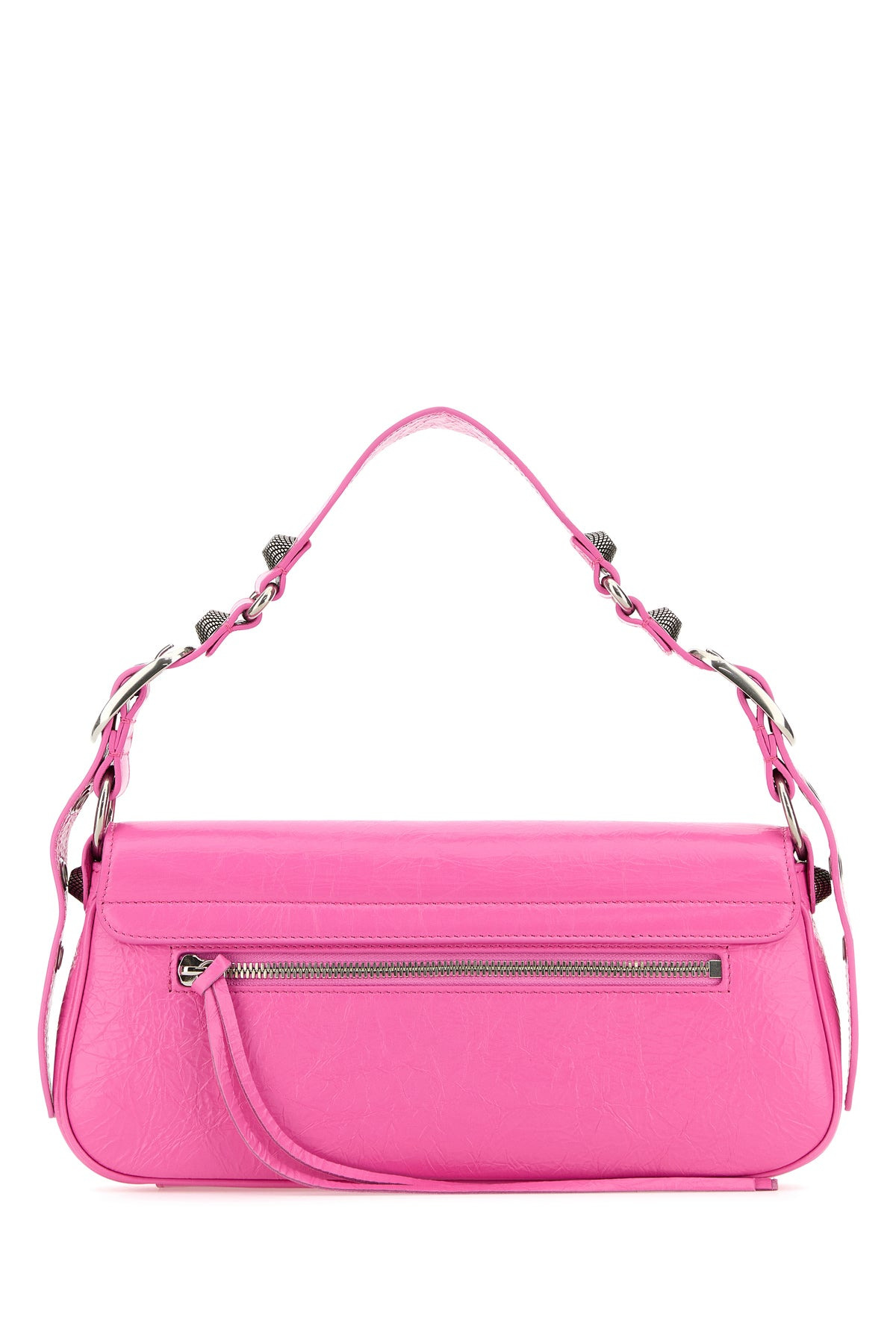 Fuchsia leather small Le Cagole Sling shoulder bag - 3
