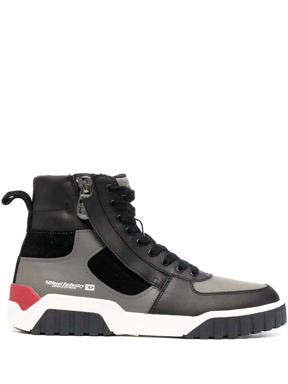 panelled high-top sneakers - 1