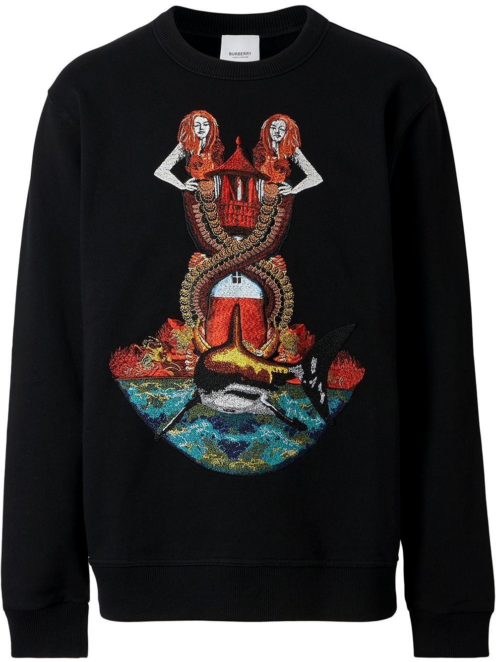 mermaid-print sweatshirt - 1