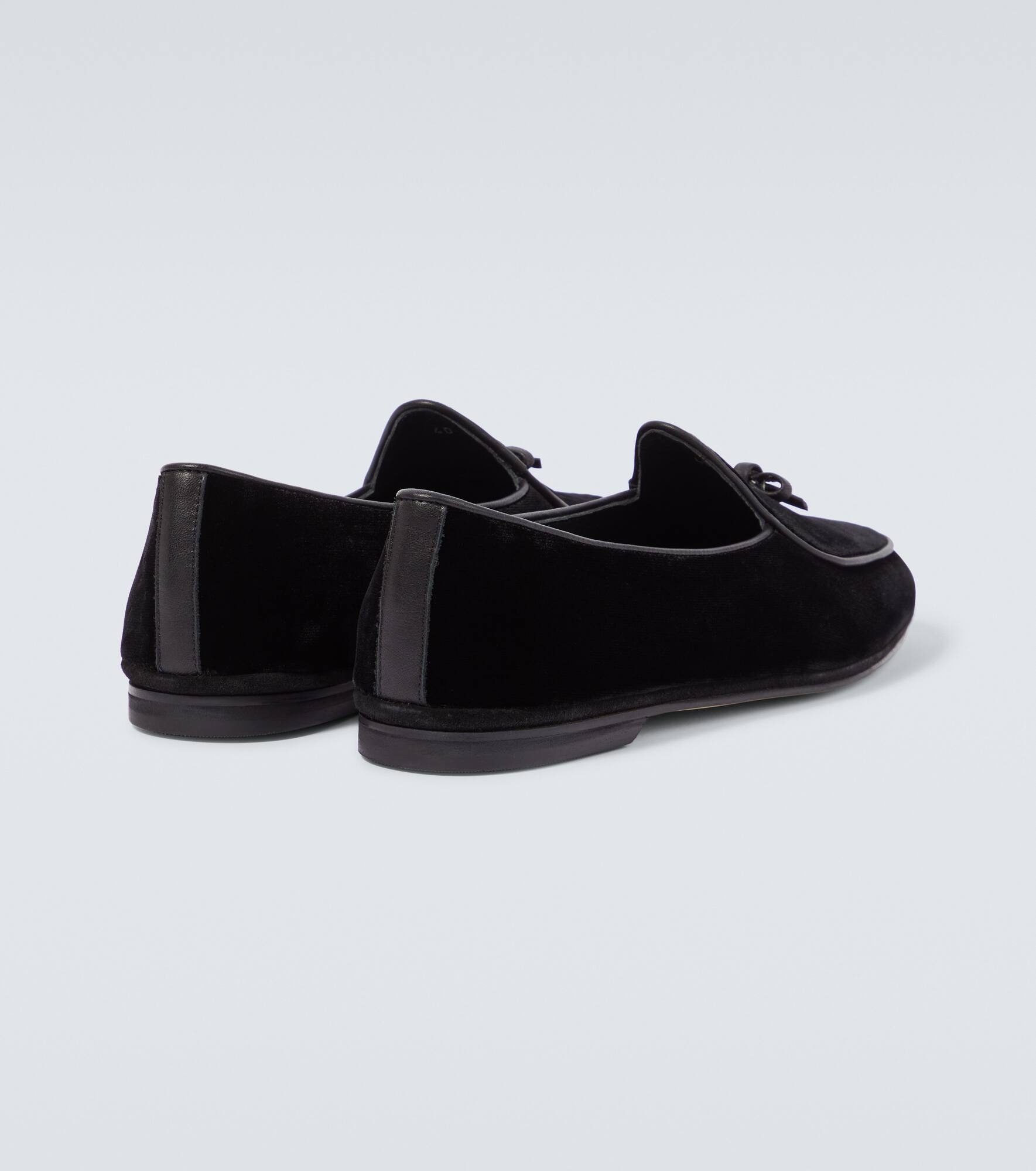Marphy leather-trimmed velvet loafers - 6