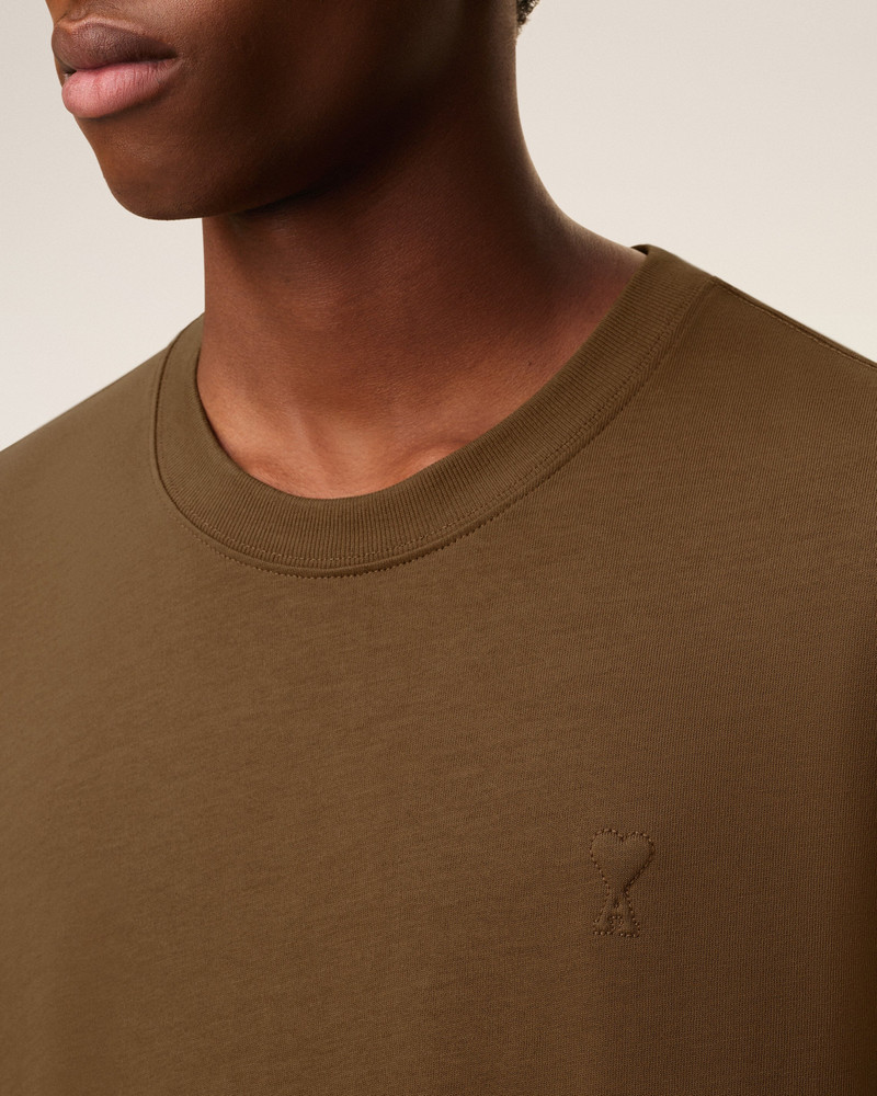 BROWN COTTON AMI DE COEUR T-SHIRT 4