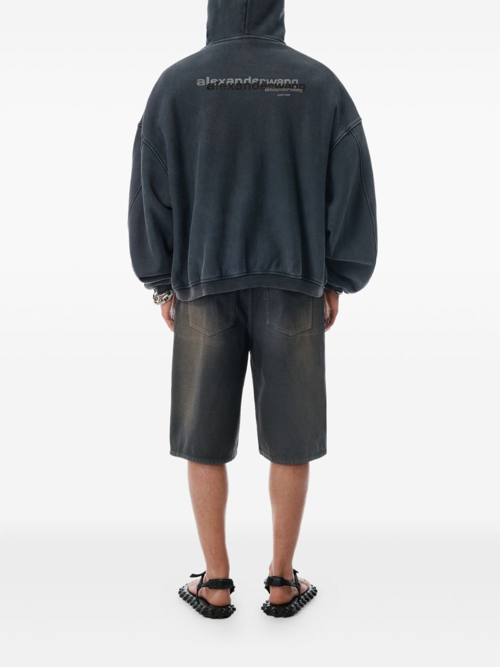logo-print zip-up hoodie - 2