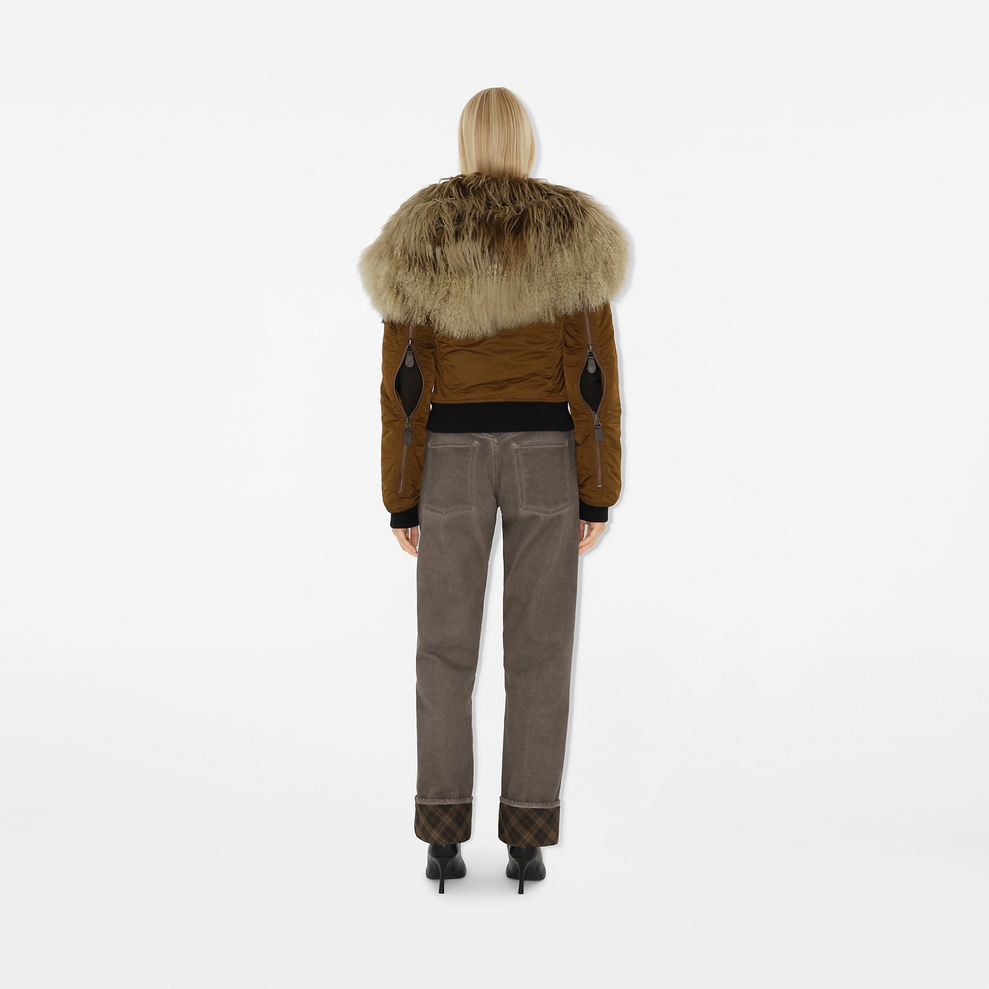 Nylon Blend Bomber Jacket - 4
