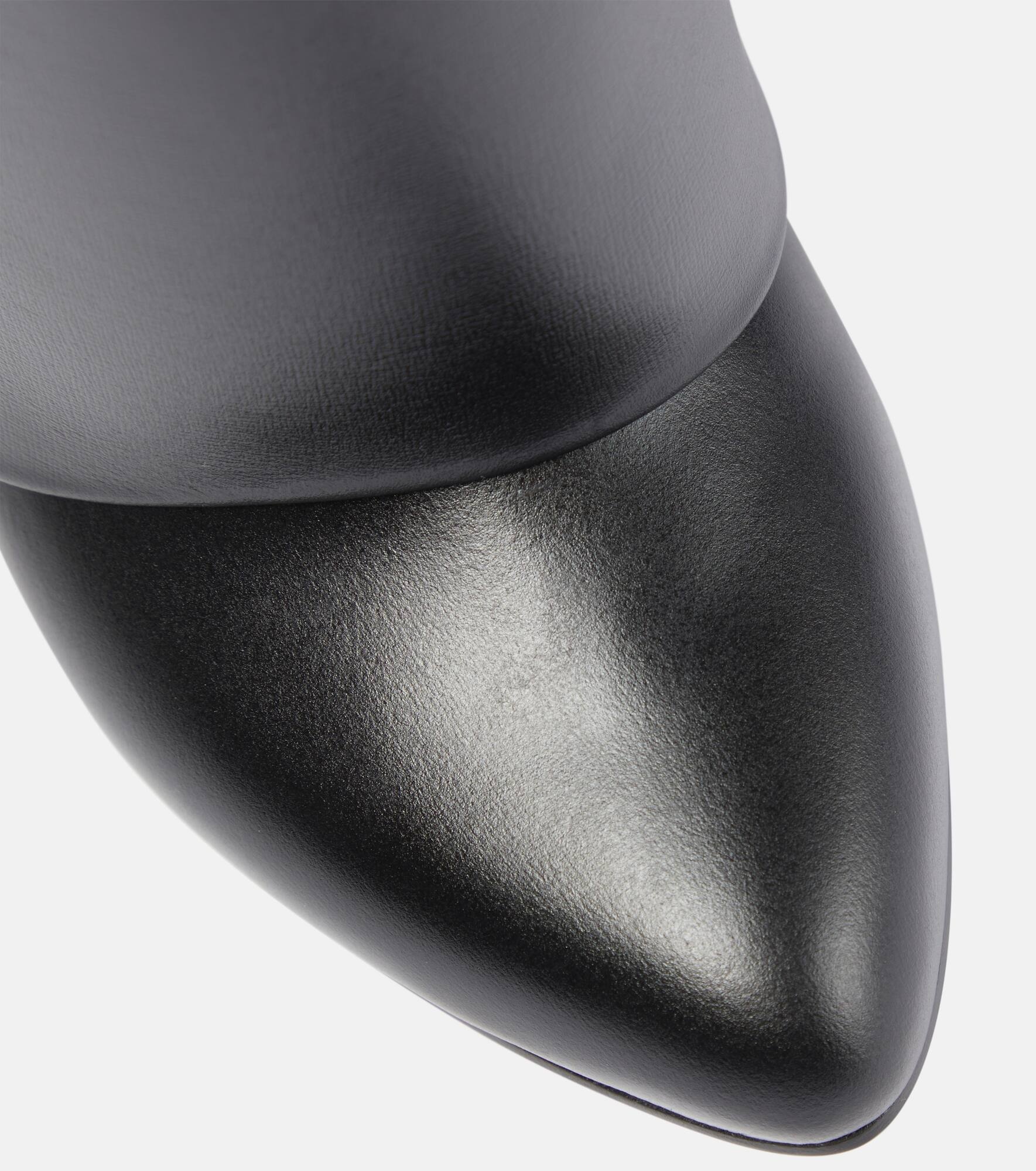 Shark Lock leather knee-high boots - 5