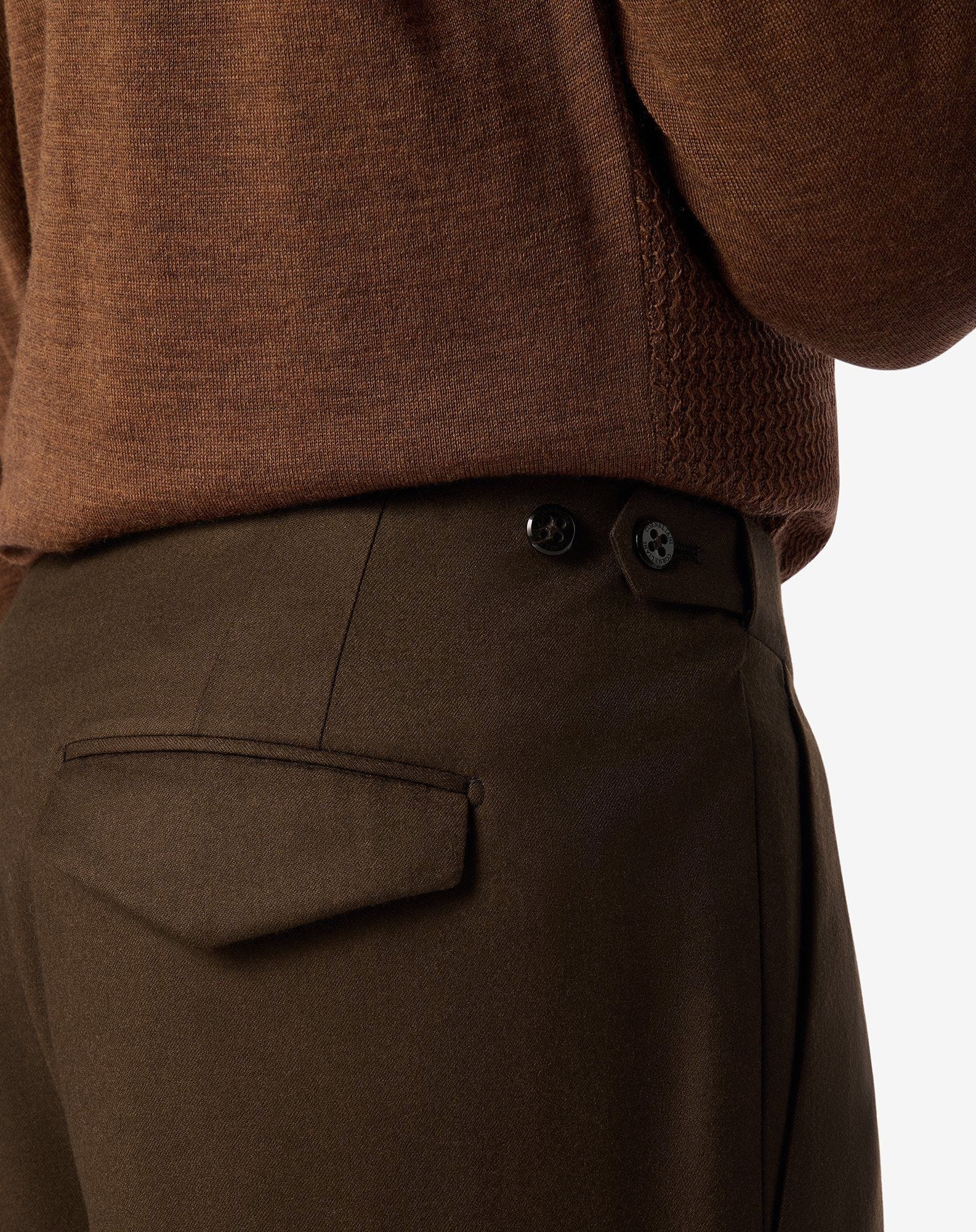 Brown pure wool flannel trousers - 5