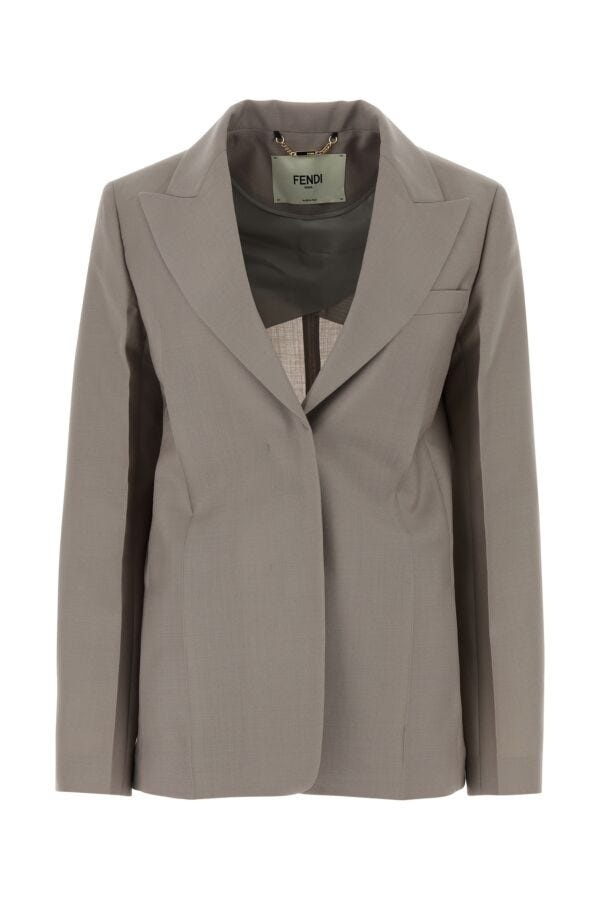 ジャケット FENDI DOVE GREY MOHAIR BLEND BLAZER FENDI Fendi Woman Dove Grey Mohair Blend Blazer | luosophy