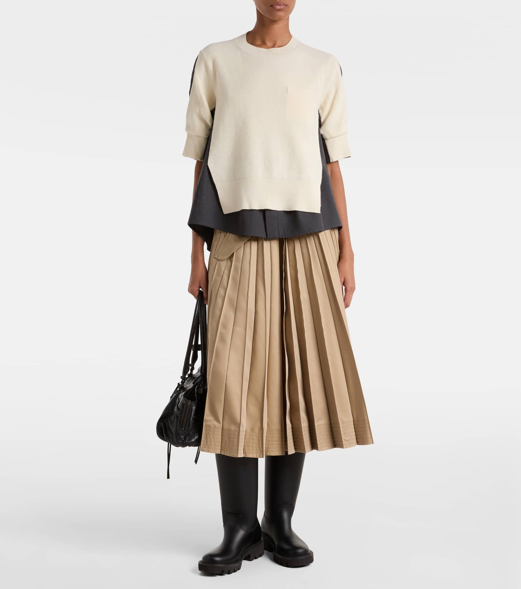 Striped layered wool sweater - 2