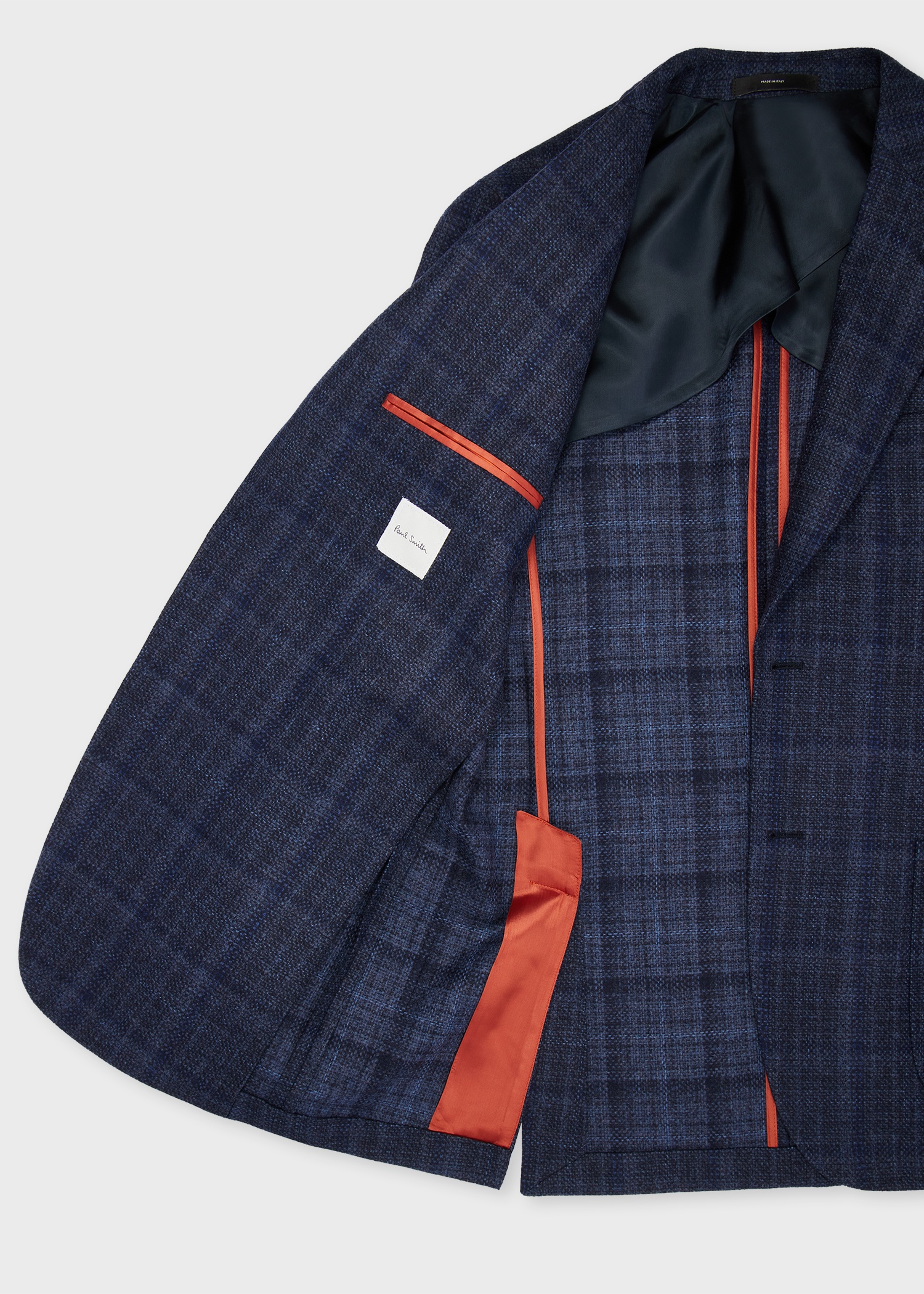 Navy Check Wool-Cashmere Buggy-Lined Blazer - 4