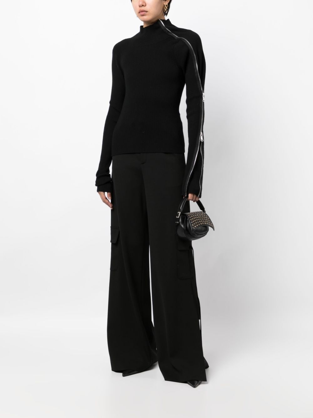 zip-detailed rollneck jumper - 2