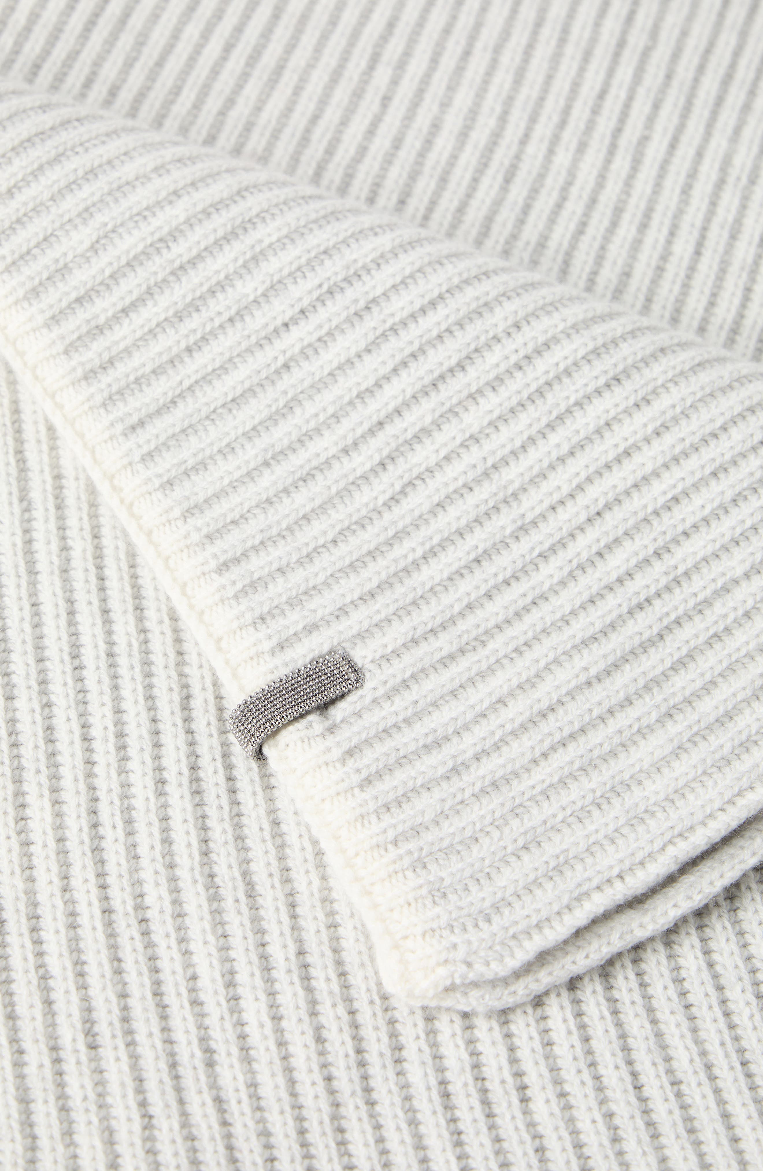 Brunello Cucinelli Knit scarf in Light Grey at Nordstrom - 4