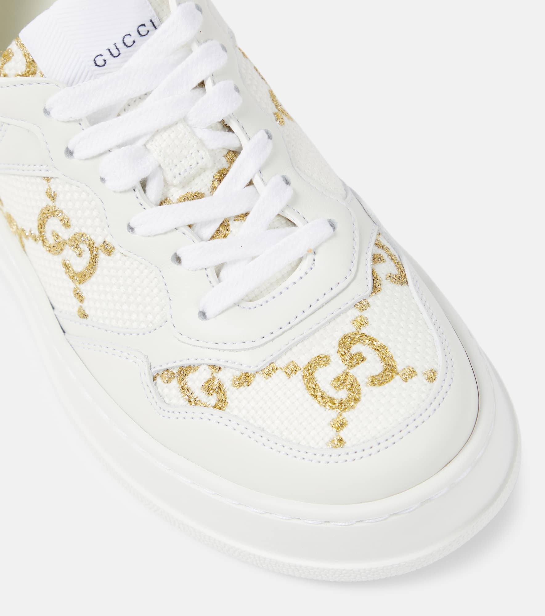 GG leather-trimmed sneakers - 6