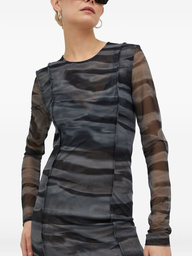 mesh-panelled midi dress 1