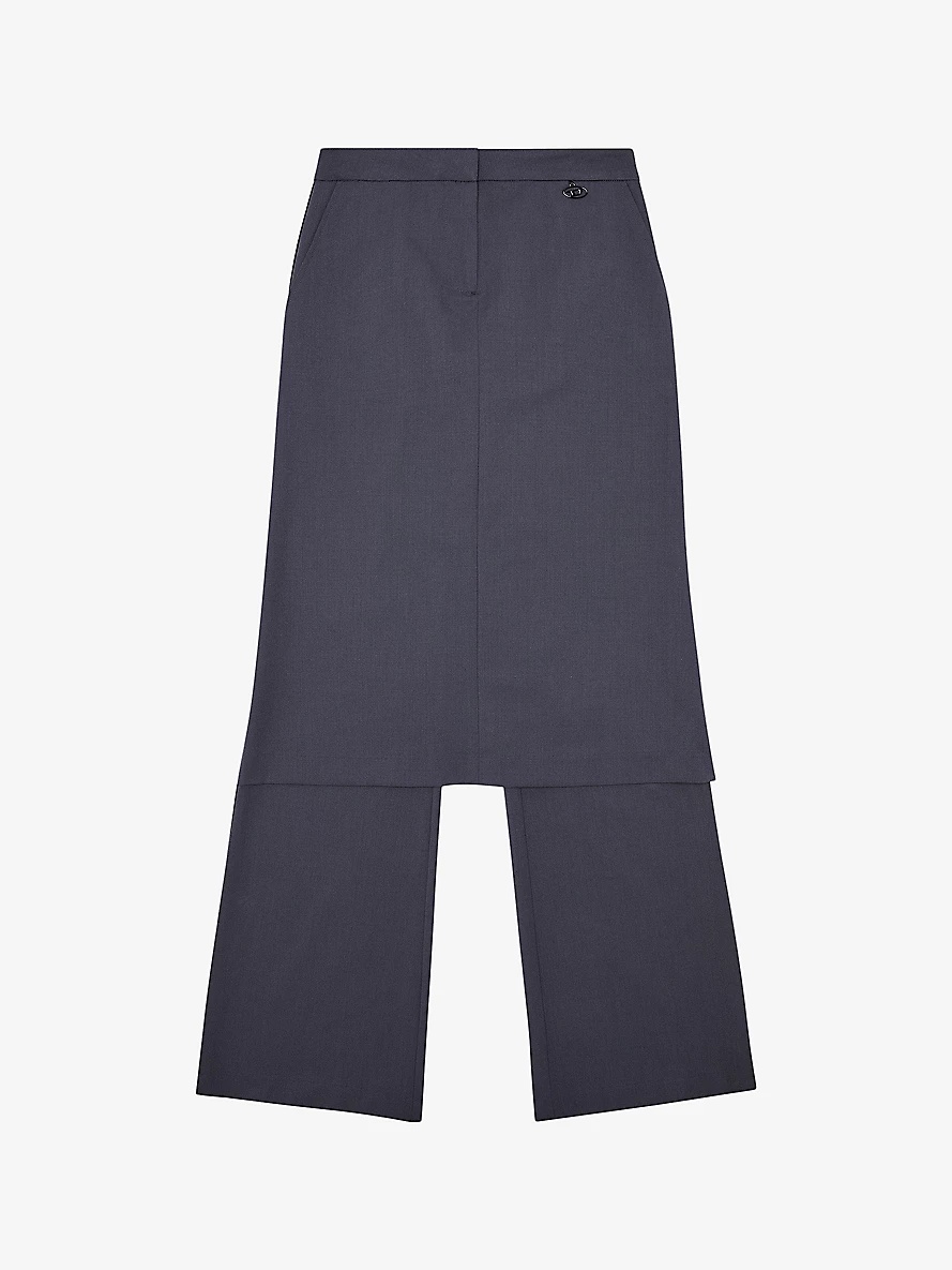 P-Earl Hybrid wool-blend skirt-trousers - 1