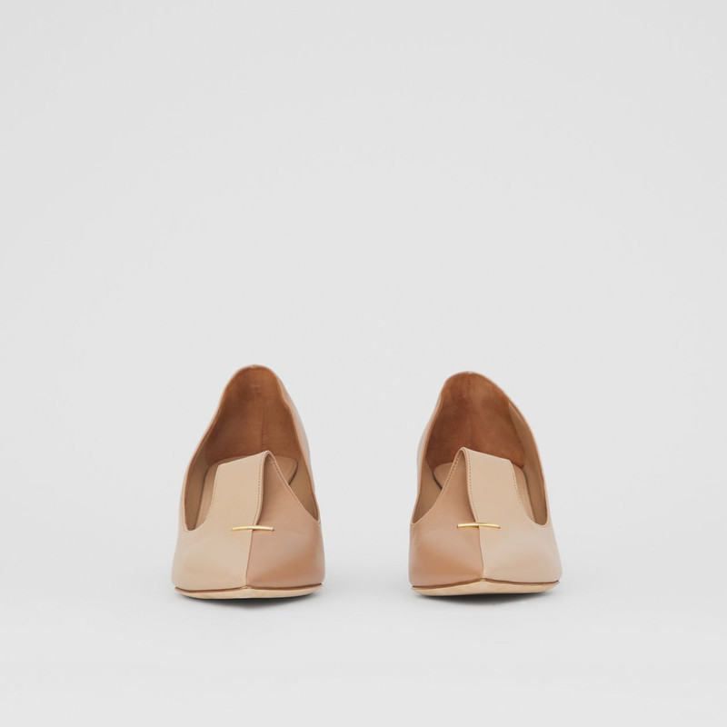 Two-tone Leather Point-toe Pumps 4
