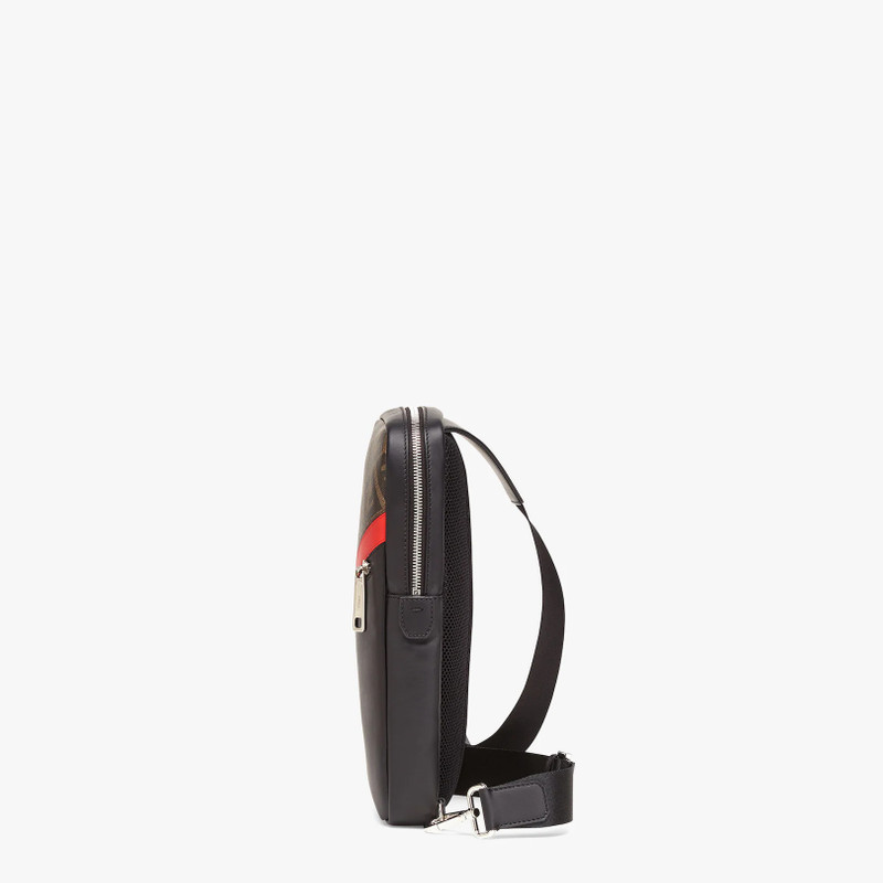 FENDI One-shoulder backpack in brown fabric outlook