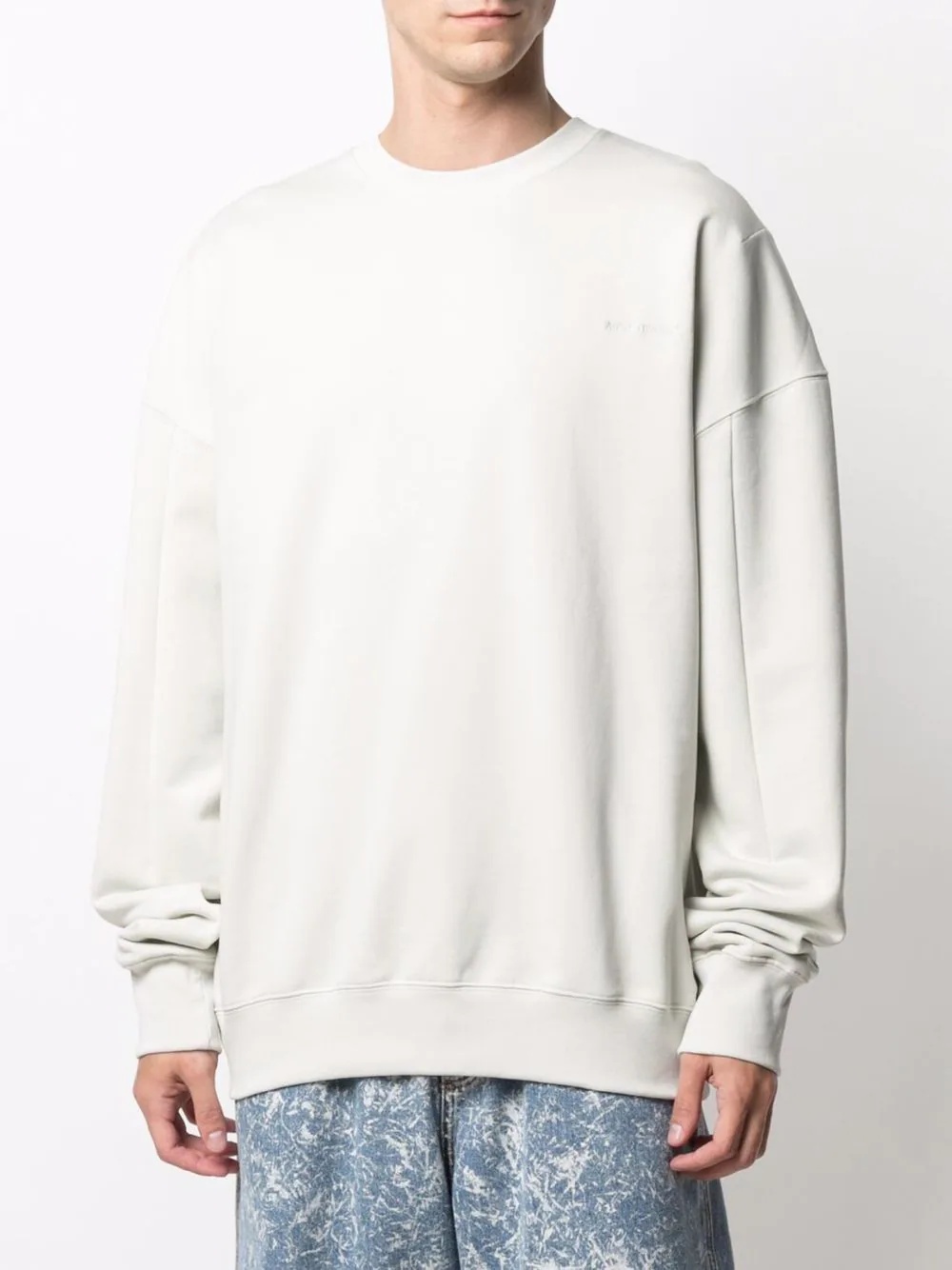 embroidered-logo oversize jumper - 3