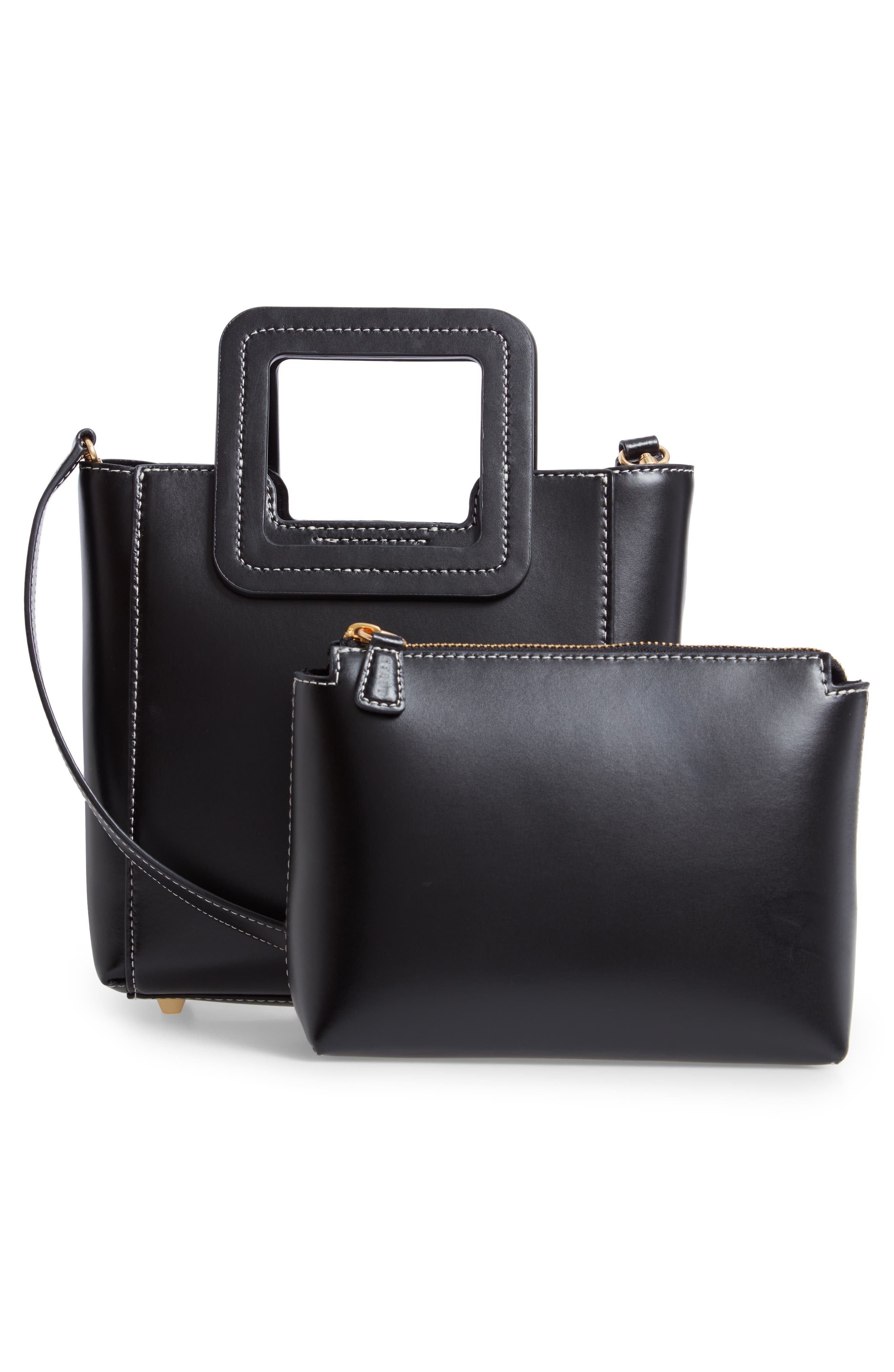 STAUD Mini Shirley Leather Satchel in Black at Nordstrom - 4